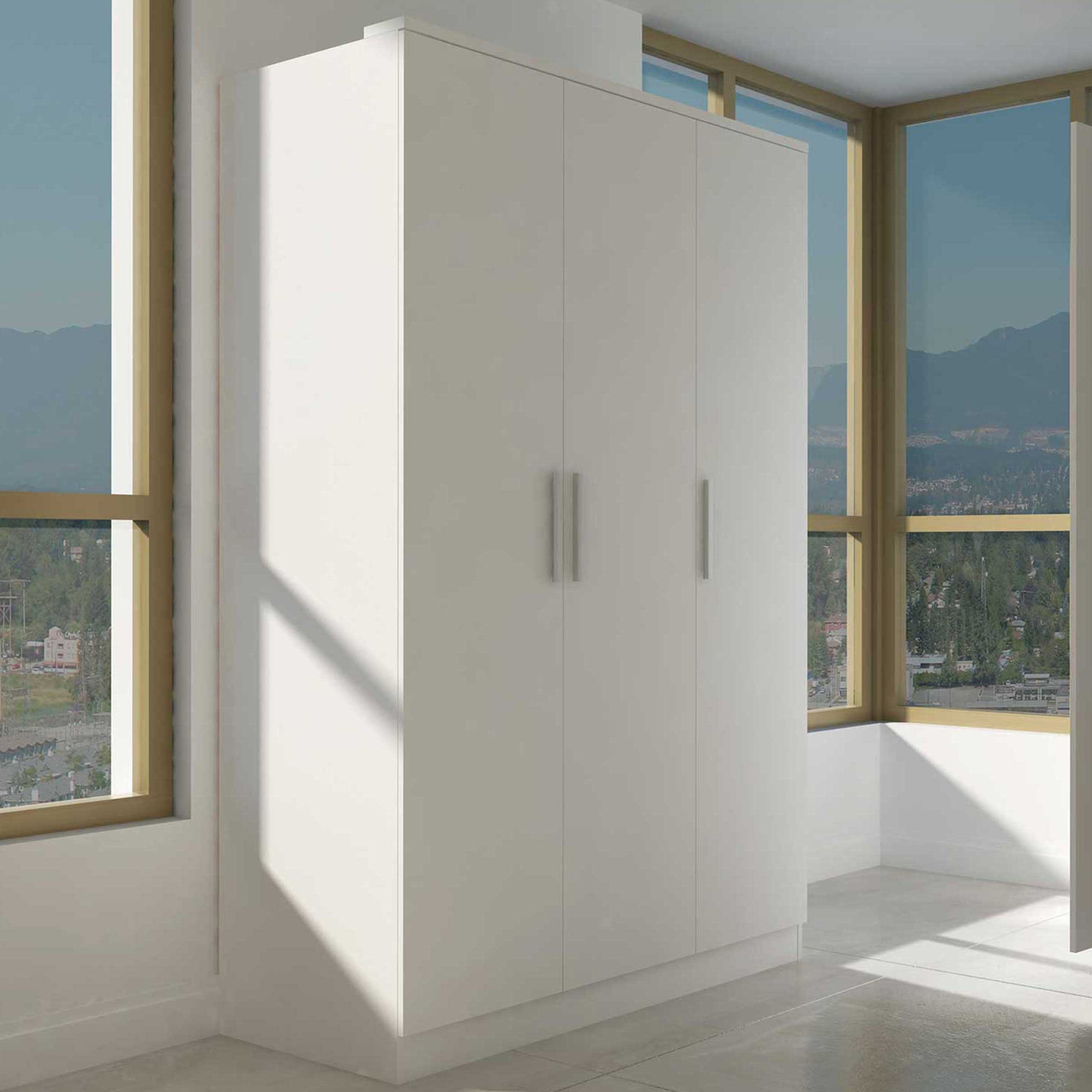 Armoire Ramos 120cm avec 3 portes - blanc