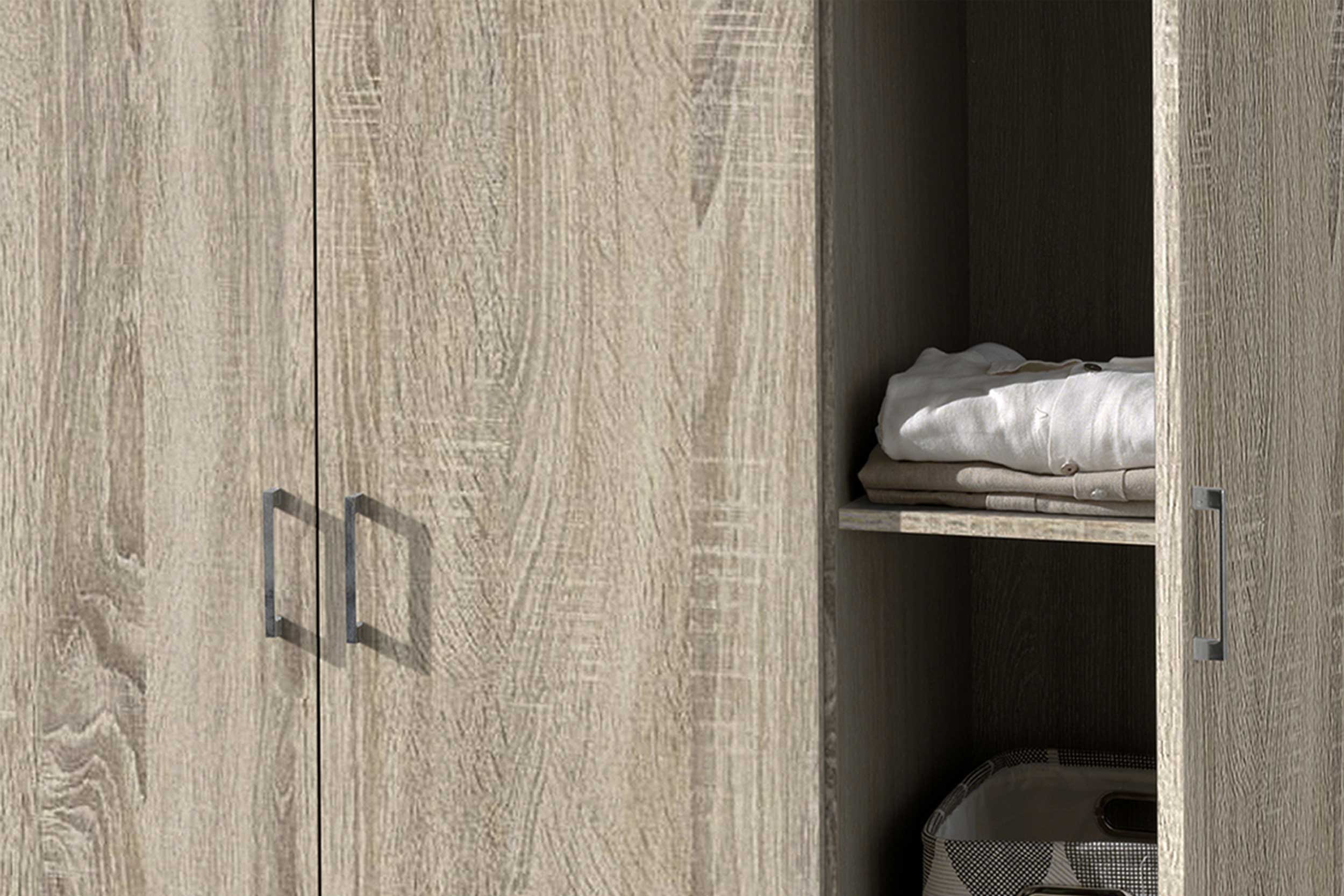 Armoire Ray 120cm avec 3 portes - chêne sonoma - Image 5