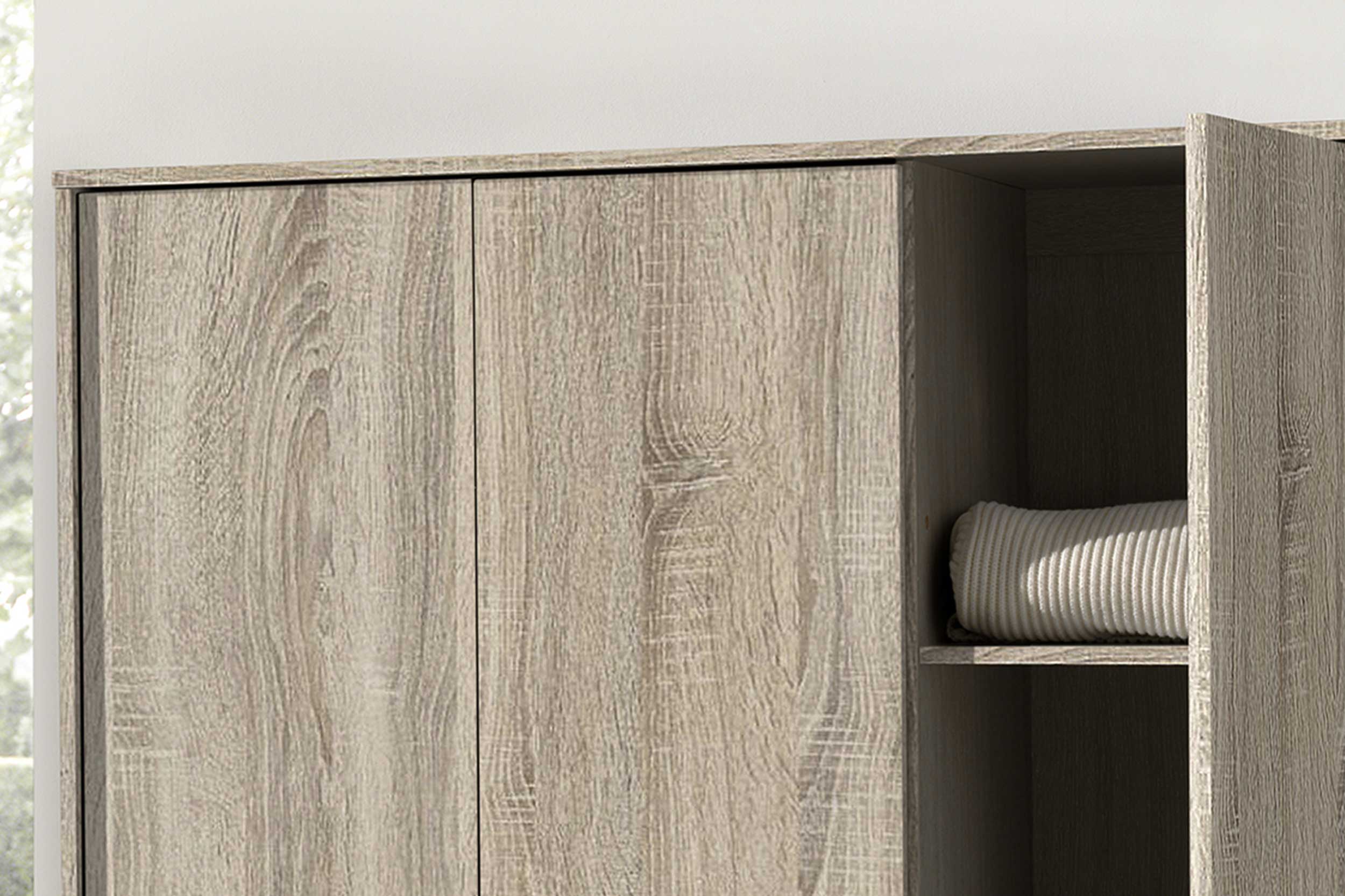 Armoire Ray 120cm avec 3 portes - chêne sonoma - Image 6