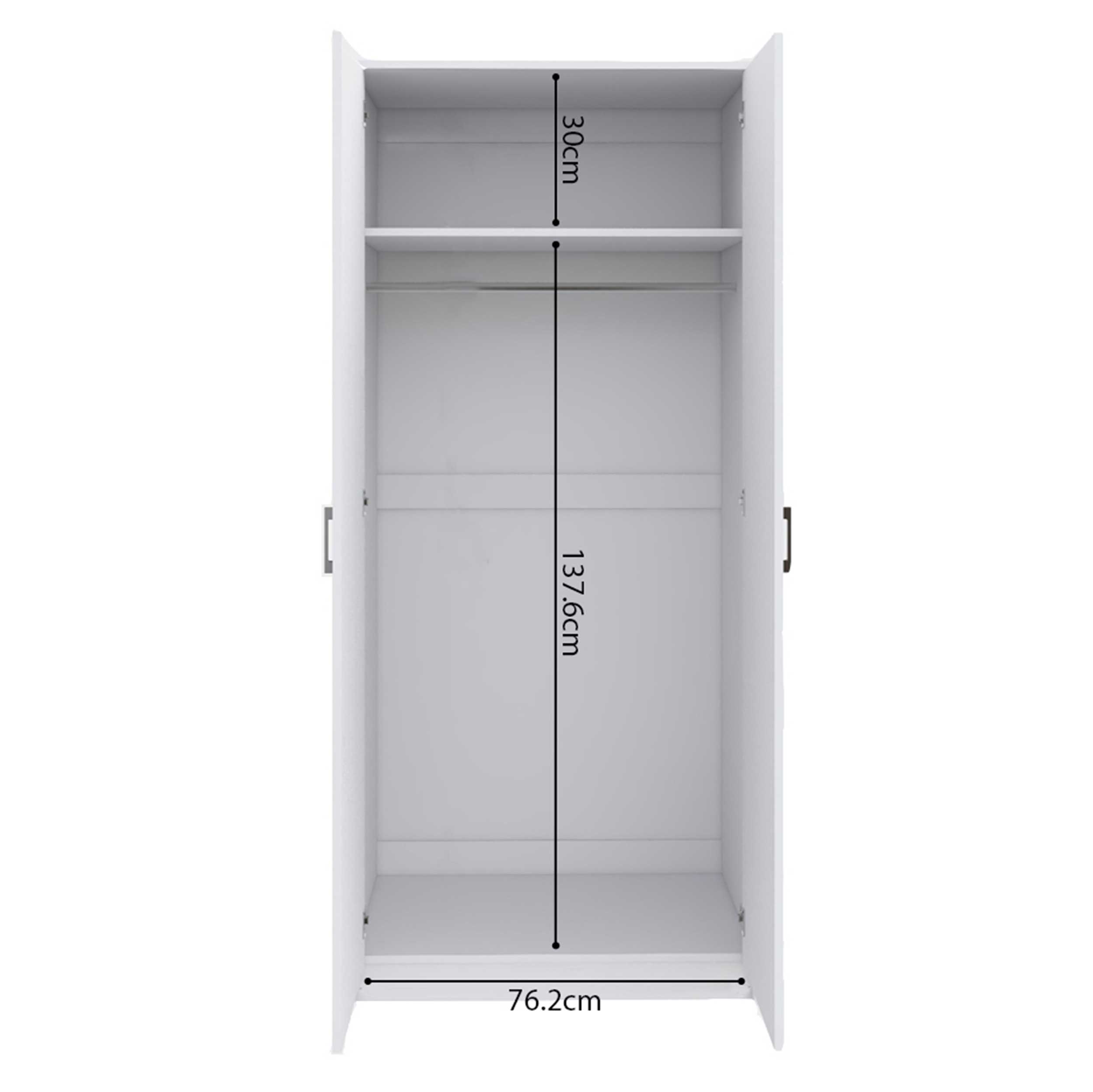 Armoire Ray 80cm avec 2 portes - blanc - Image 2