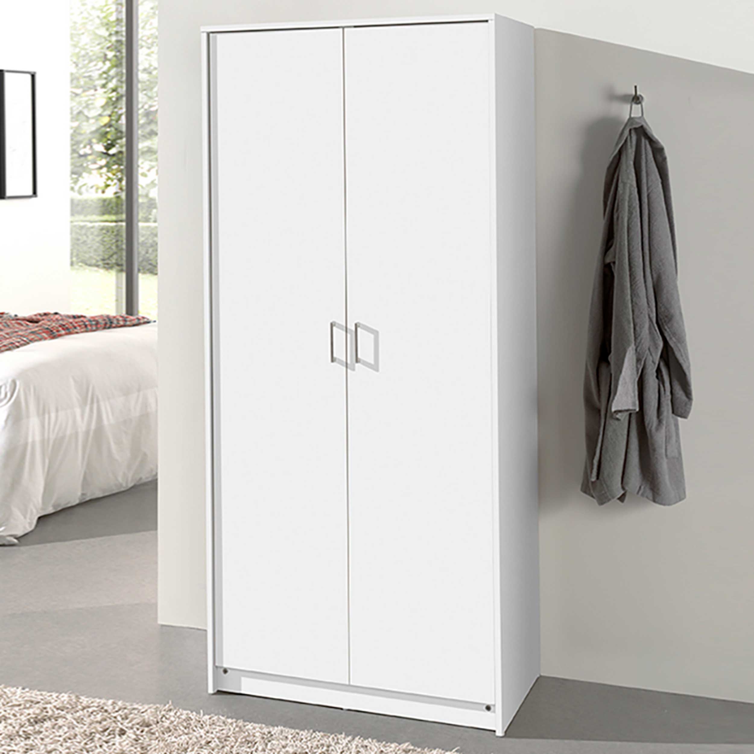 Armoire Ray 80cm avec 2 portes - blanc