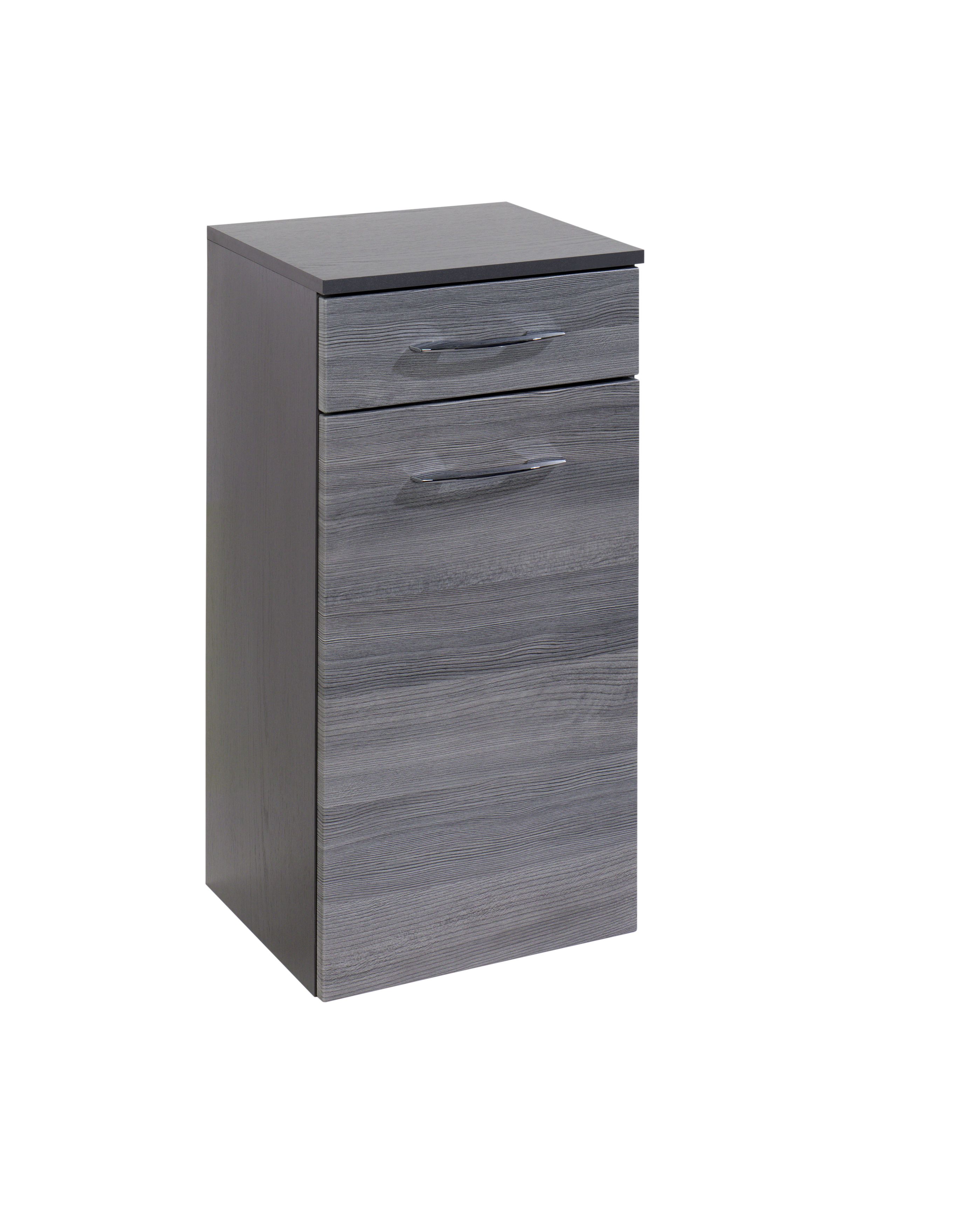 Armoire salle de bains Florent 40cm 1 porte & 1 tiroir - graphite/chêne gris - Image 3