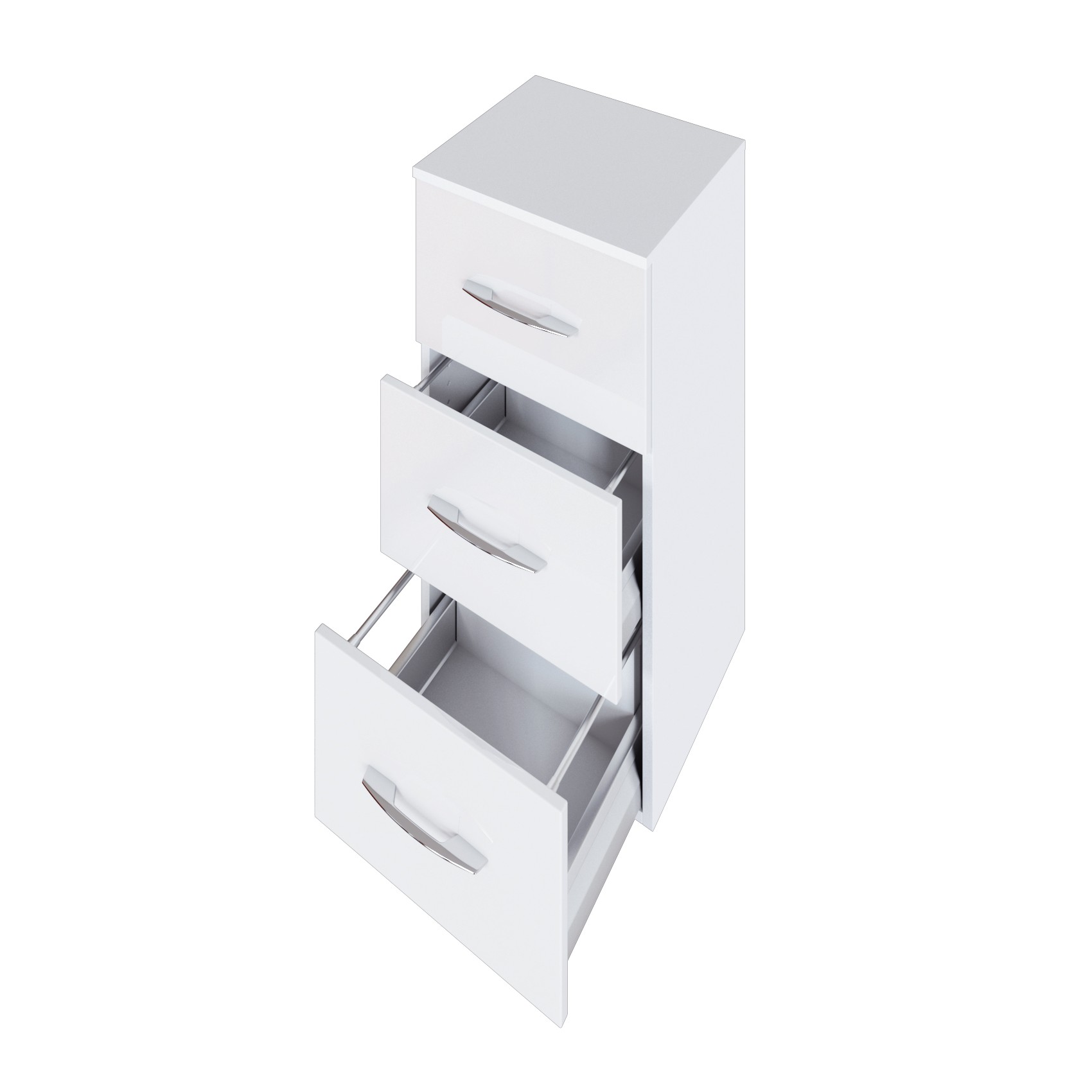 Armoire salle de bains Florent 40cm 3 tiroirs - blanc - Image 3