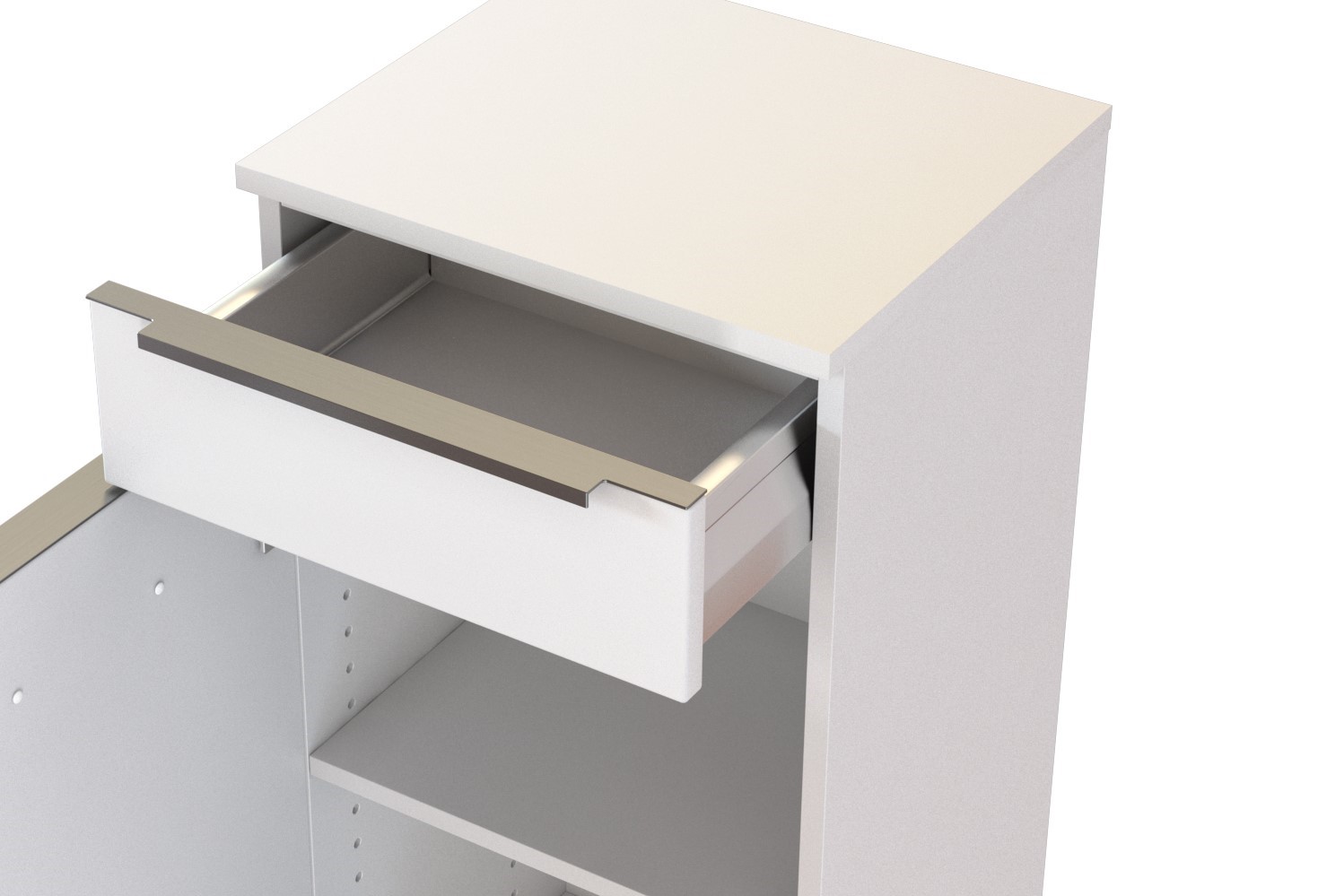 Armoire salle de bains Hansen 40cm 1 porte & 1 tiroir - blanc - Image 5