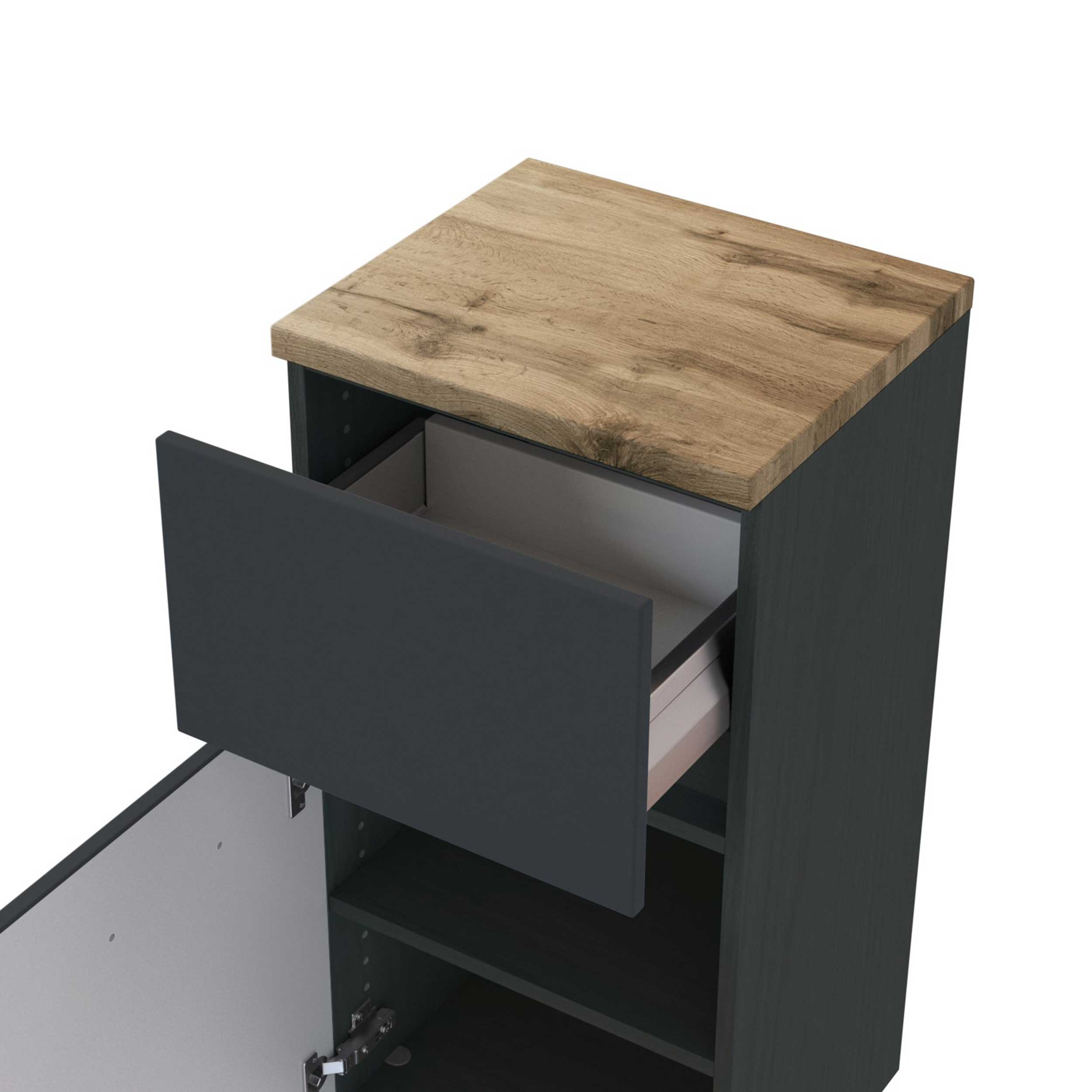 Armoire salle de bains Pisca 40cm 1 porte & 1 tiroir - graphite - Image 11