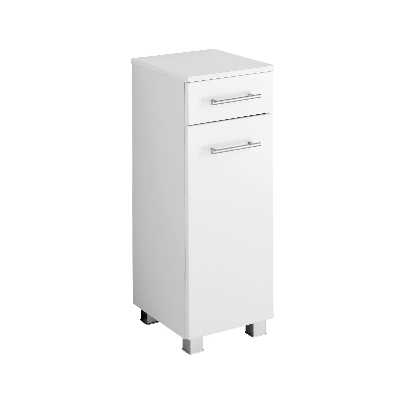 Armoire salle de bains Pollet 30cm 1 tiroir et 1 porte - blanc