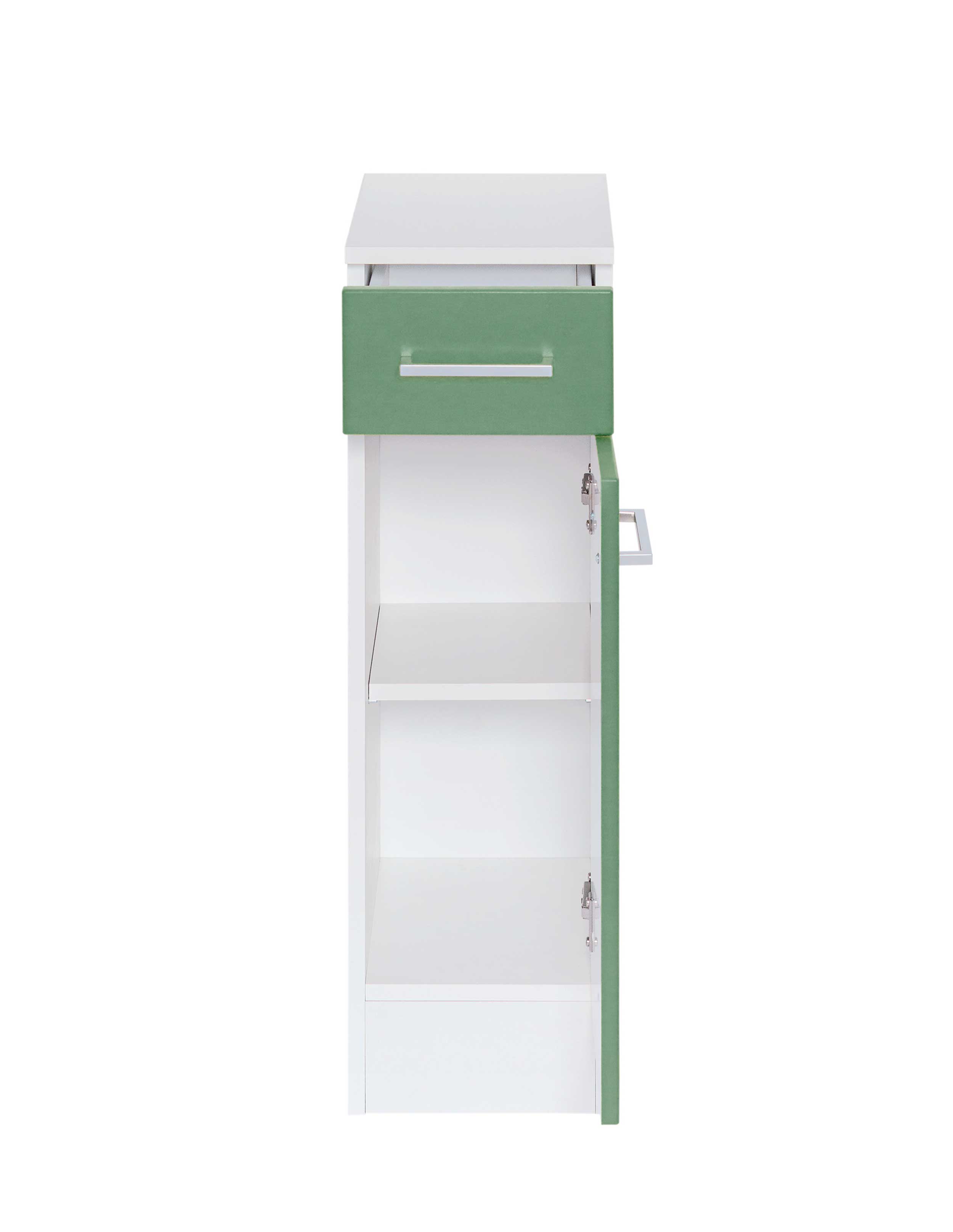 Armoire salle de bains Ricca 25cm 1 porte & 1 tiroir - blanc/vert - Image 6