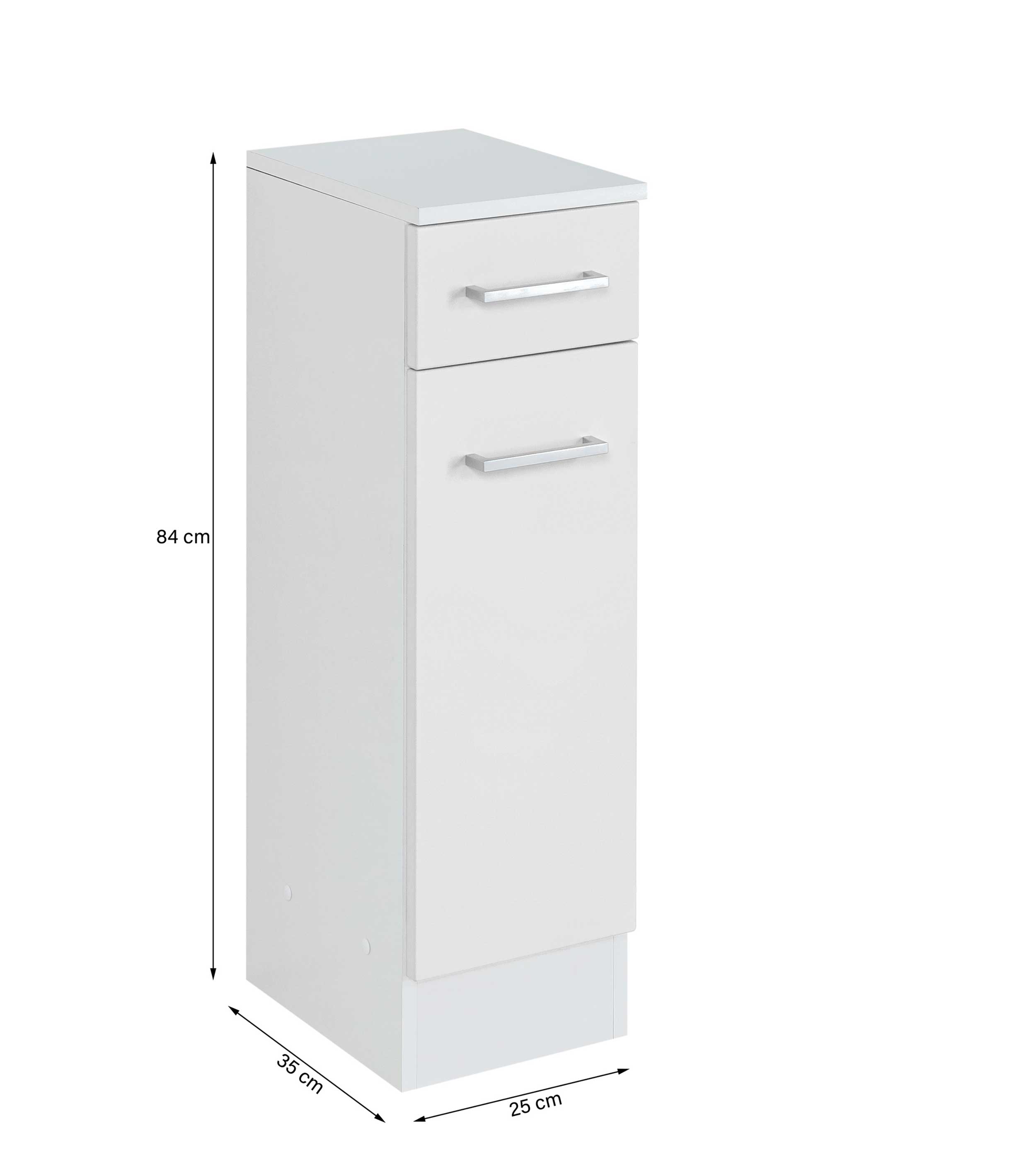 Armoire salle de bains Ricca 25cm 1 porte & 1 tiroir - blanc - Image 8