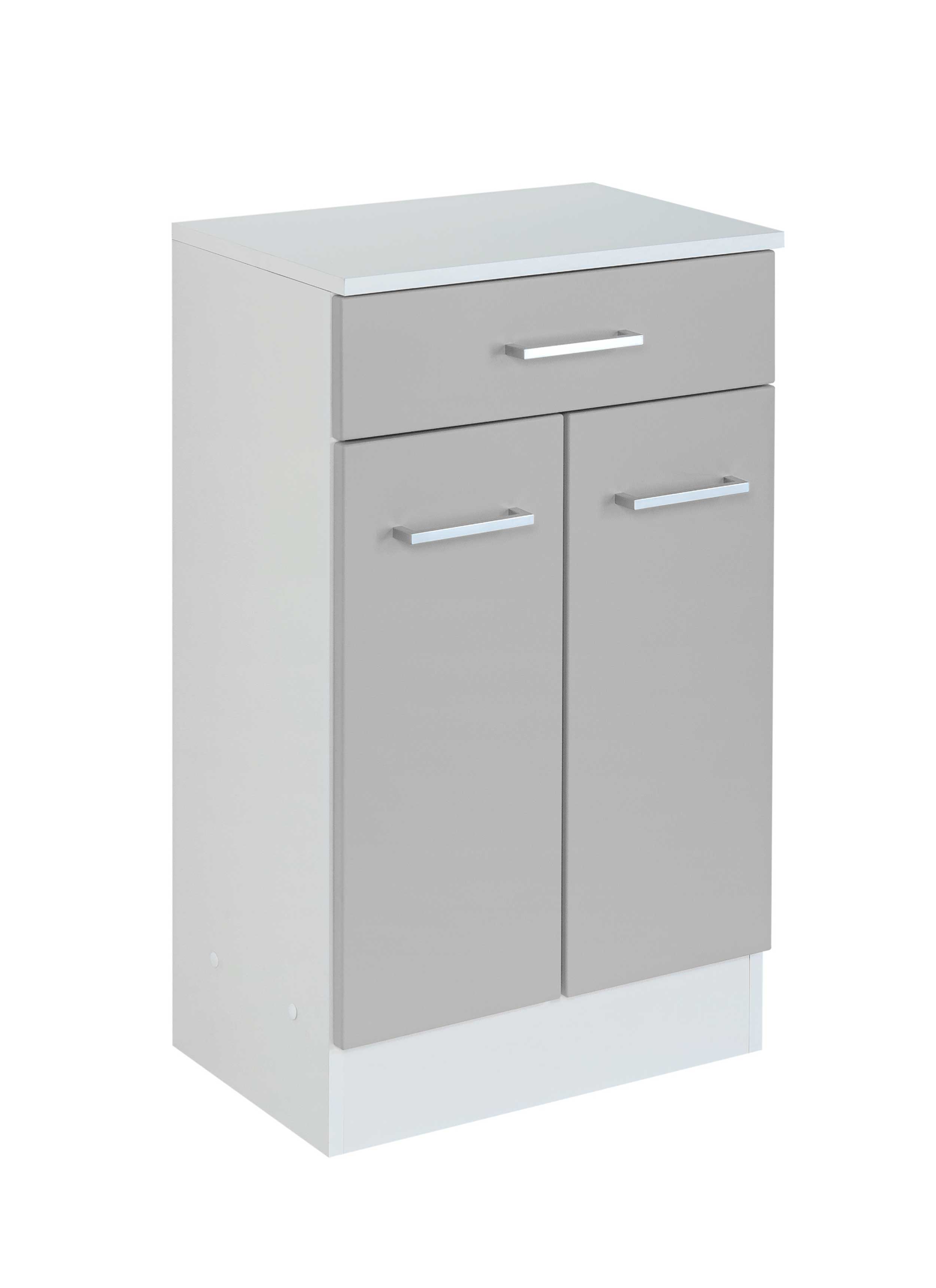 Armoire salle de bains Ricca 50cm 2 portes & 1 tiroir - blanc/gris clair - Image 11