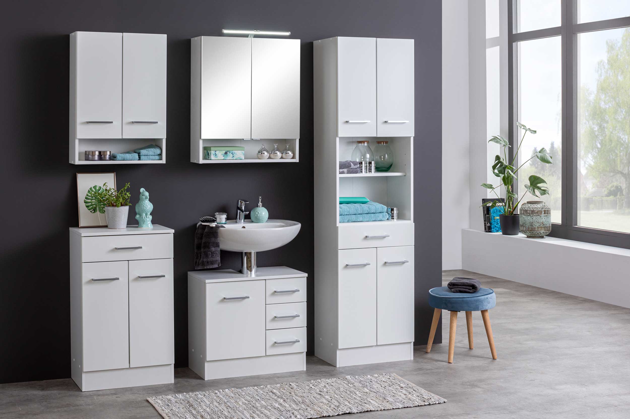 Armoire salle de bains Ricca 50cm 2 portes & 1 tiroir - blanc - Image 12