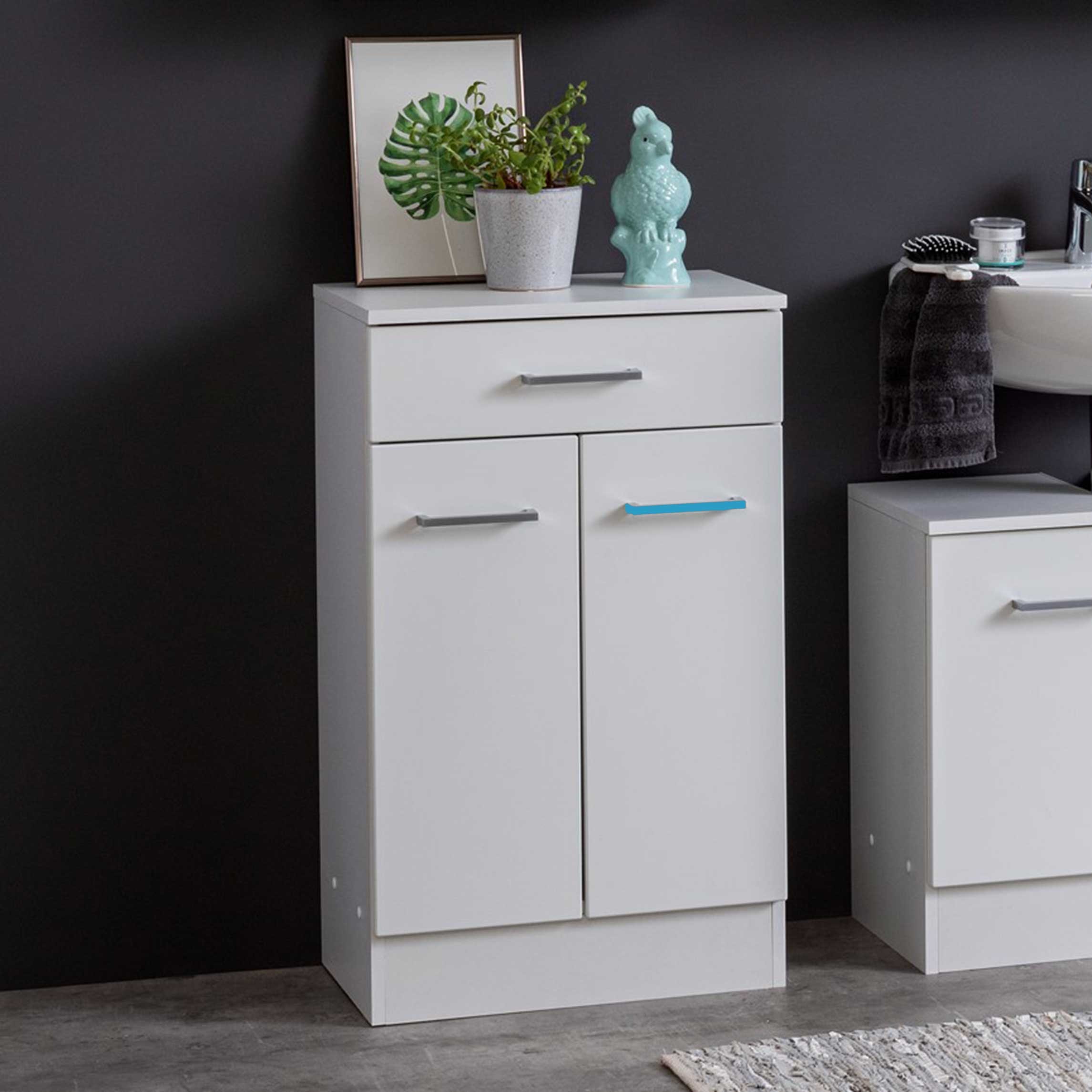 Armoire salle de bains Ricca 50cm 2 portes & 1 tiroir - blanc