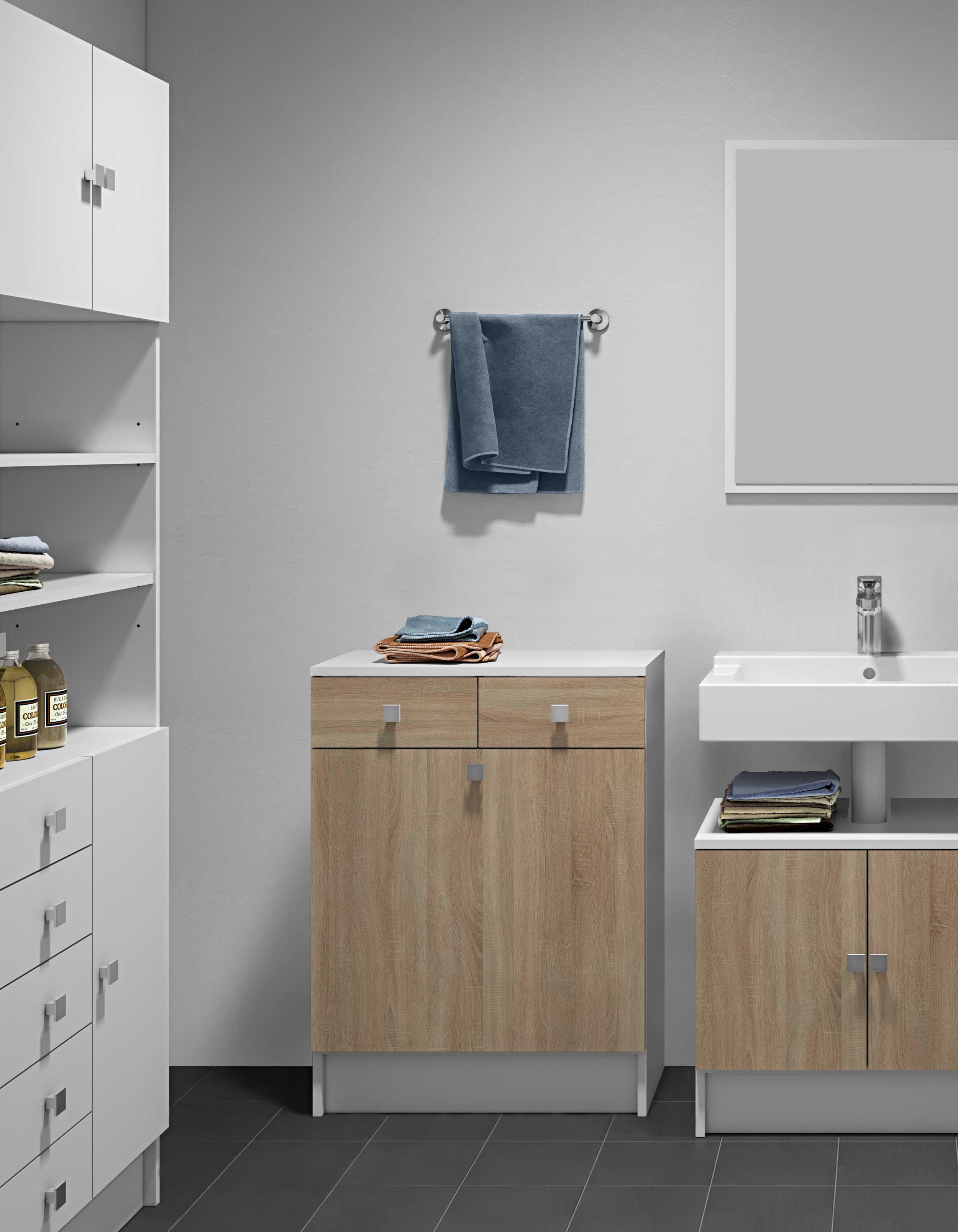 Armoire salle de bains Variety - blanc/chêne - Image 10