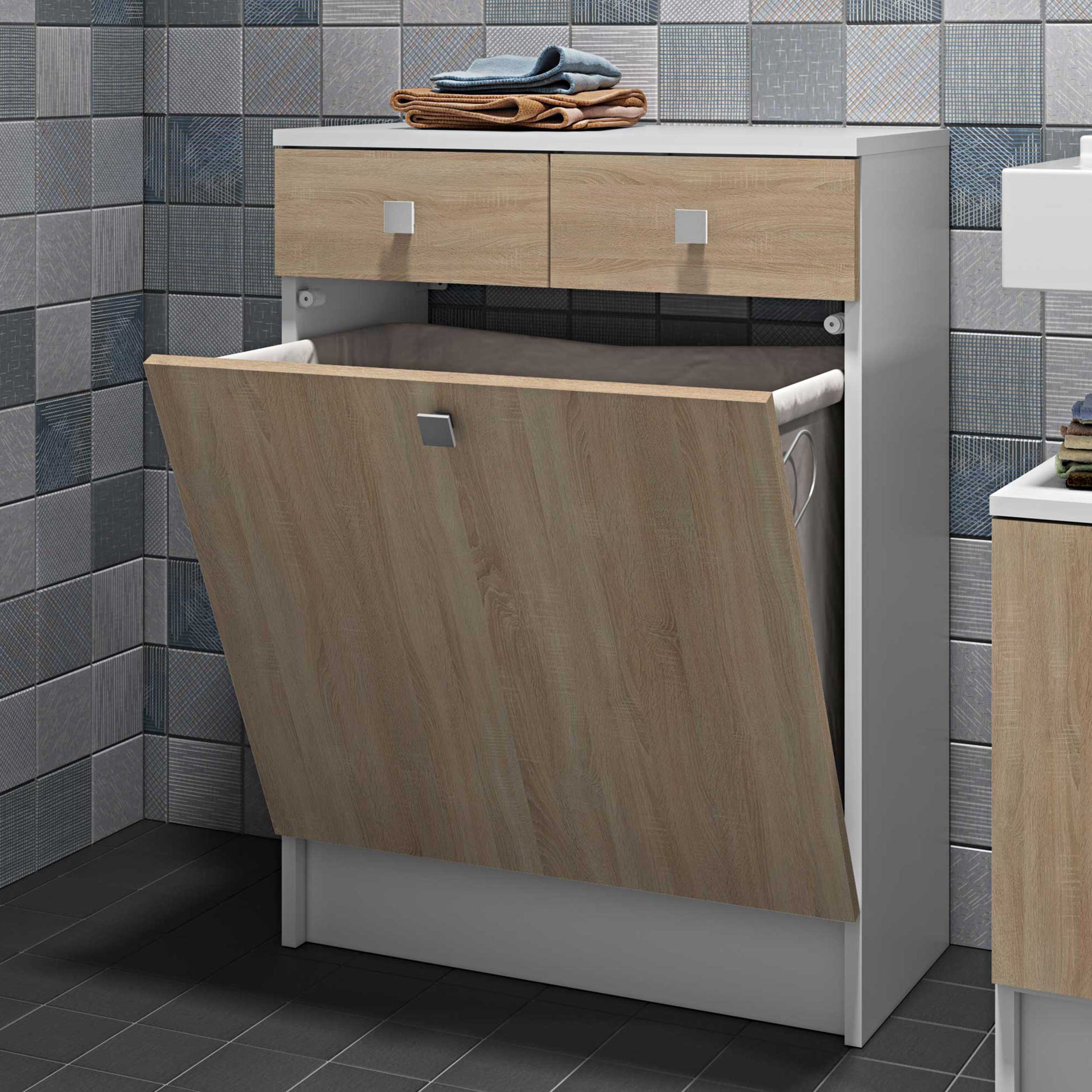 Armoire salle de bains Variety - blanc/chêne - Image 1