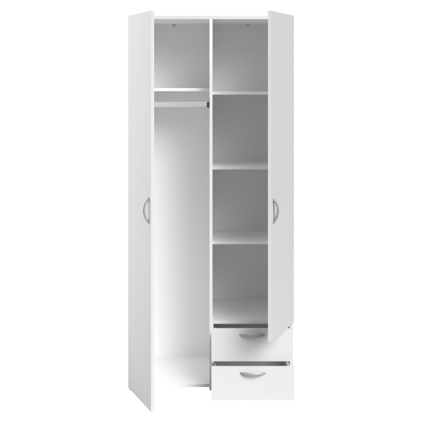 Armoire Salvador 2 portes & 2 tiroirs - blanc - Image 7