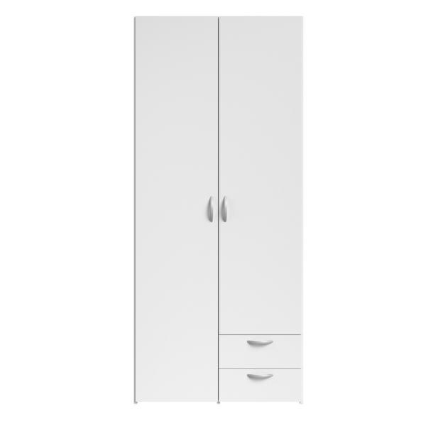 Armoire Salvador 2 portes & 2 tiroirs - blanc - Image 9