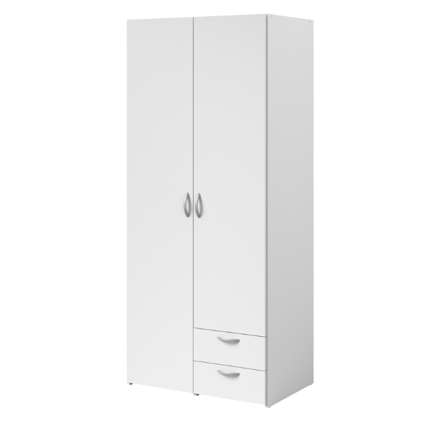 Armoire Salvador 2 portes & 2 tiroirs - blanc - Image 10