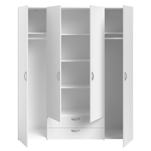 Armoire Salvador 4 portes & 2 tiroirs - blanc - Image 7