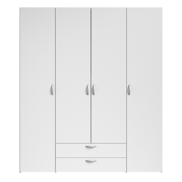 Armoire Salvador 4 portes & 2 tiroirs - blanc - Image 9