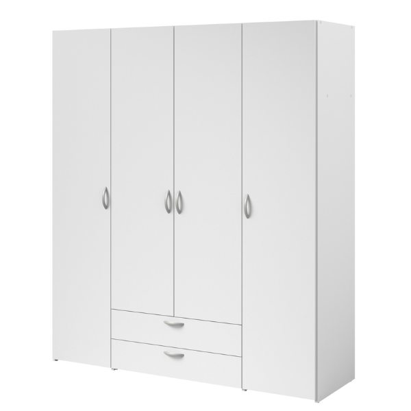 Armoire Salvador 4 portes & 2 tiroirs - blanc - Image 10