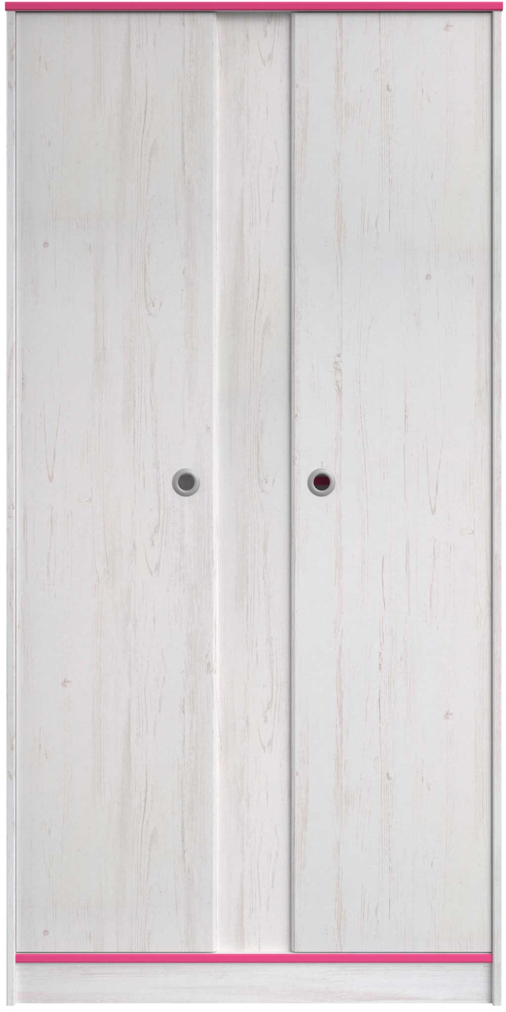 Armoire Smiley 90cm à 2 portes - blanc/rose ou blanc/bleu - Image 2