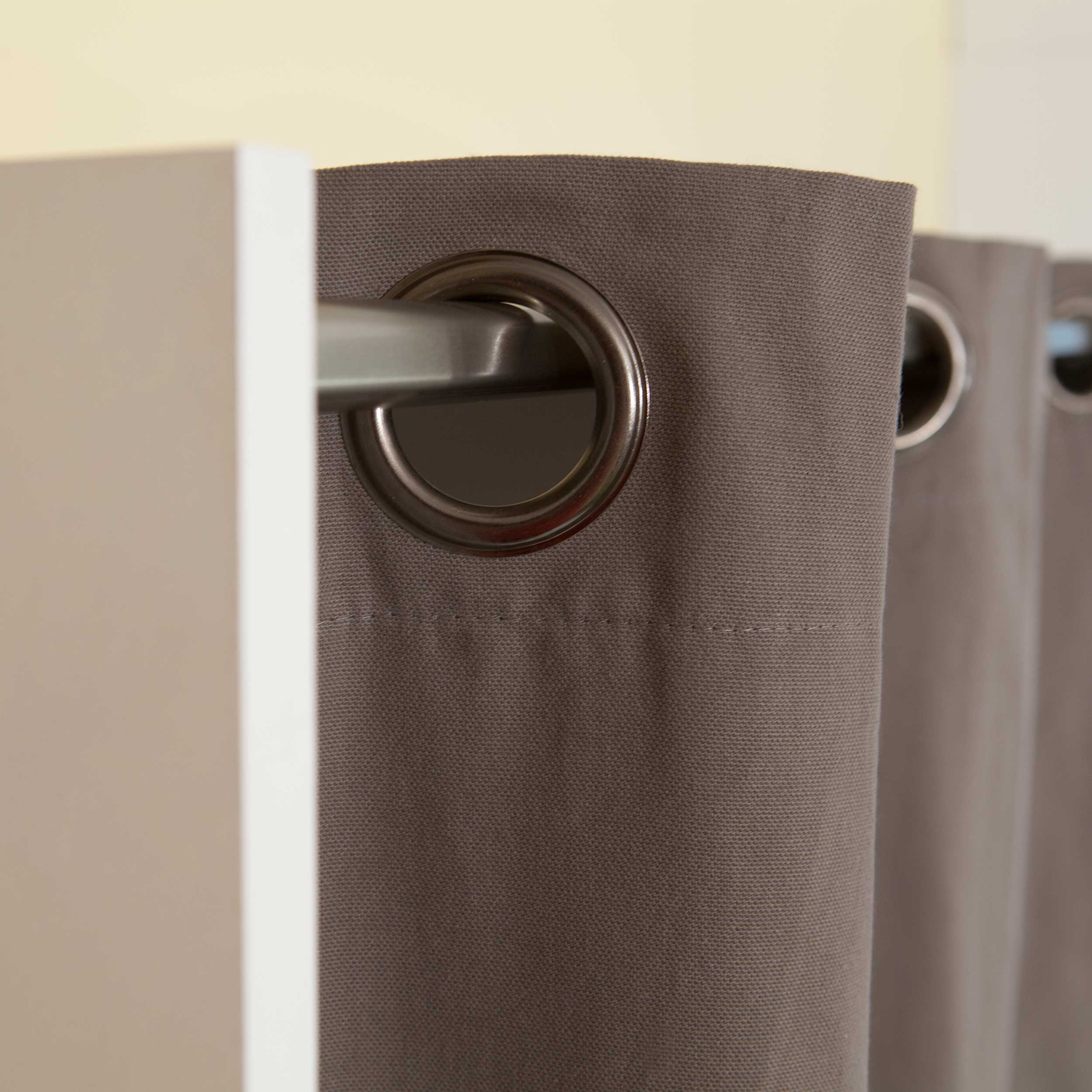 Armoire Spike 123/160cm avec rideau - blanc/taupe - Image 6