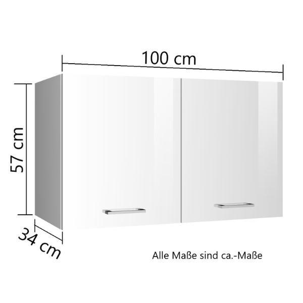 Armoire suspendue Ragnar 100cm avec 2 portes - anthracite brillant - Image 2