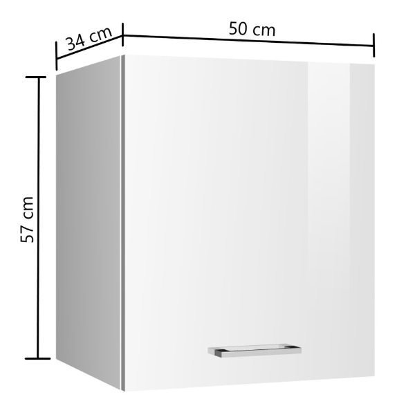 Armoire suspendue Ragnar 50cm - blanc brillant - Image 5