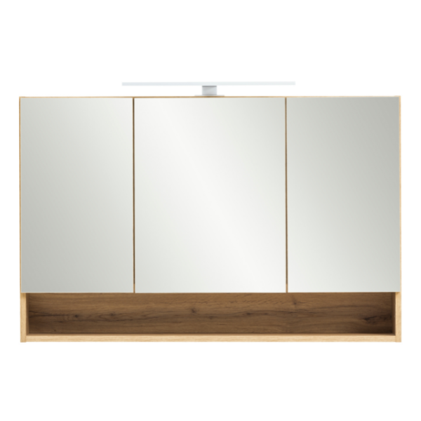 Armoire toilette Karan 100cm 3 portes avec éclairage - chêne - Image 12
