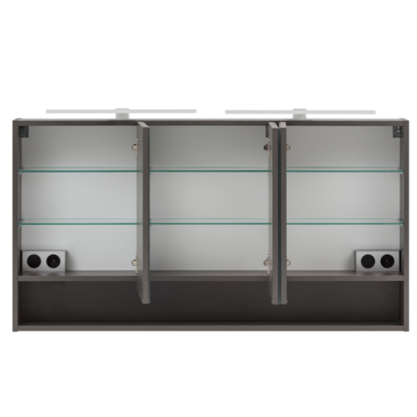 Armoire toilette Karan 120cm 3 portes avec éclairage - anthracite - Image 11