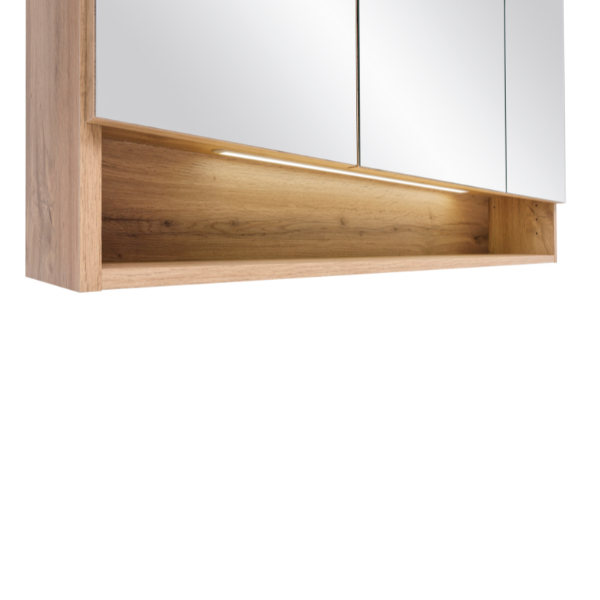 Armoire toilette Karan 60cm 3 portes avec éclairage - chêne - Image 8