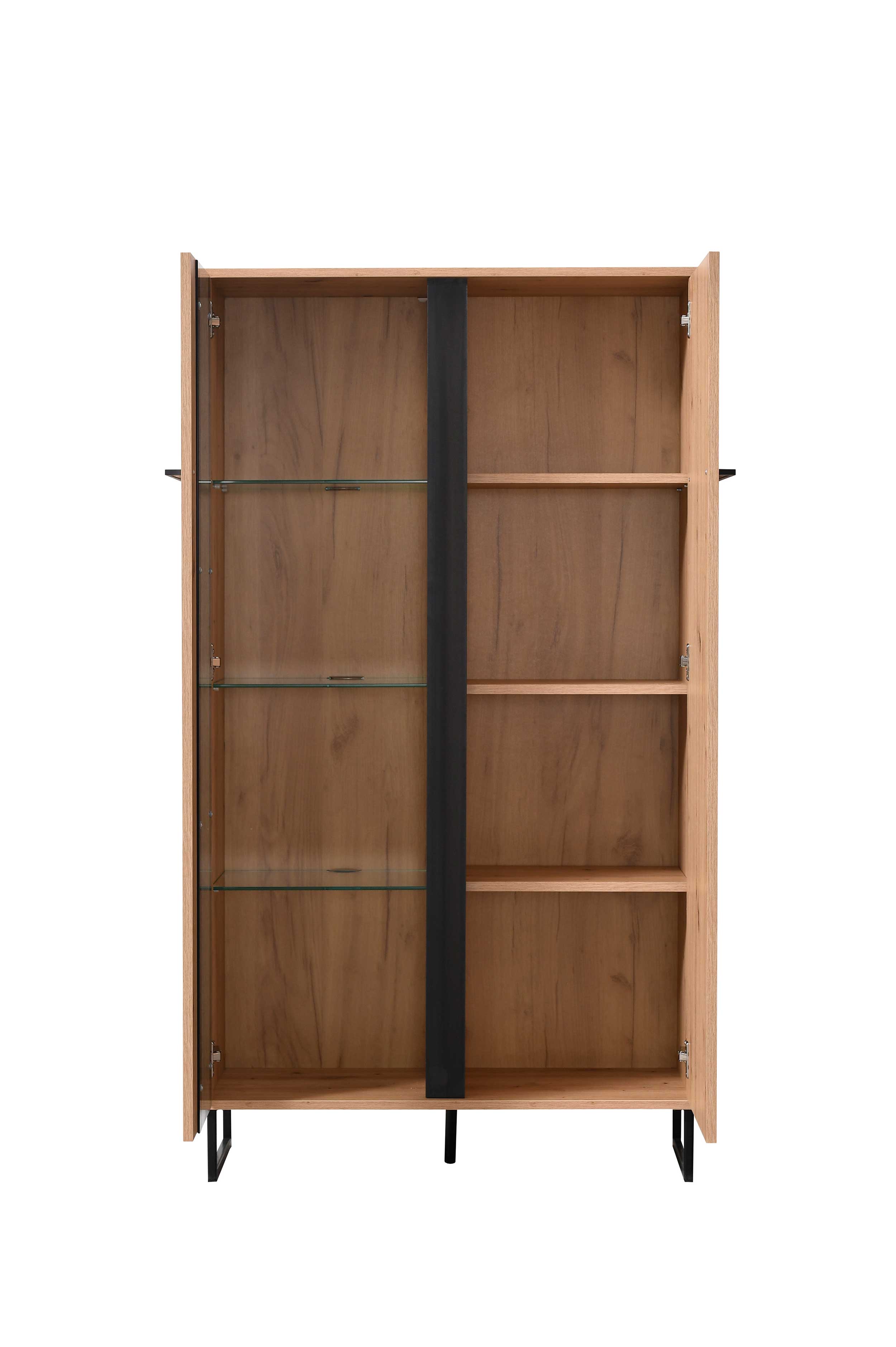 Armoire vitrée Hoggas 84cm 2 portes - chêne/noir - Image 11