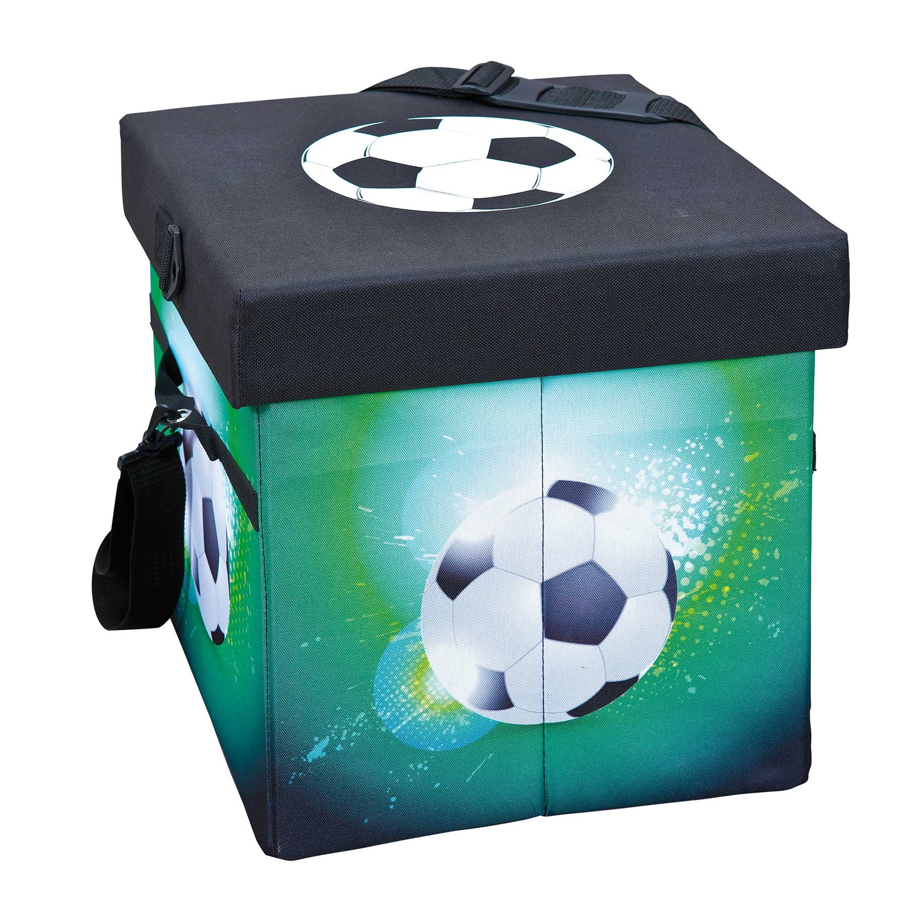Bac rangement pliable Football - noir/vert