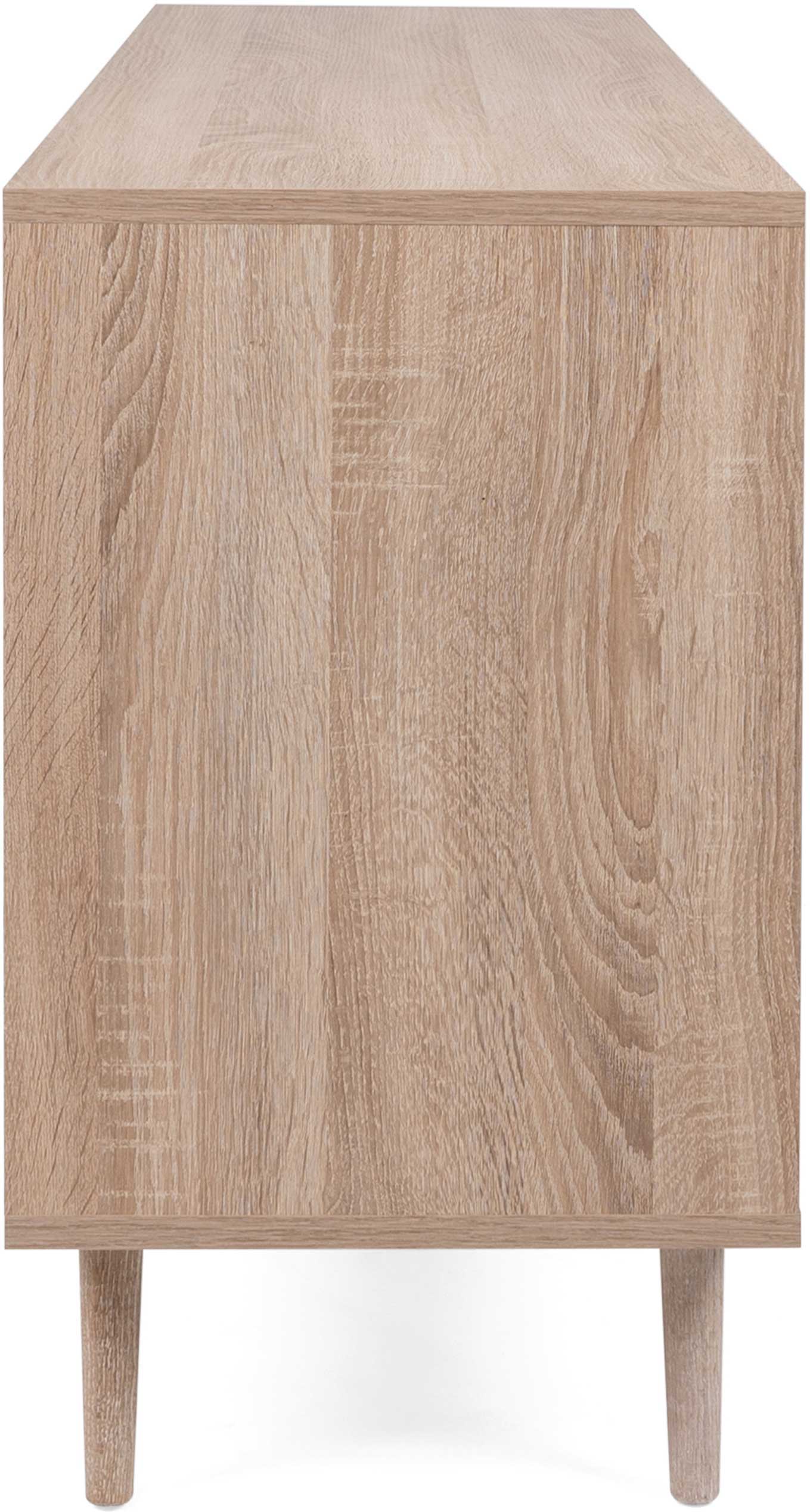 Bahut Bilal 150cm 3 portes - chêne/raphia imprimé - Image 8