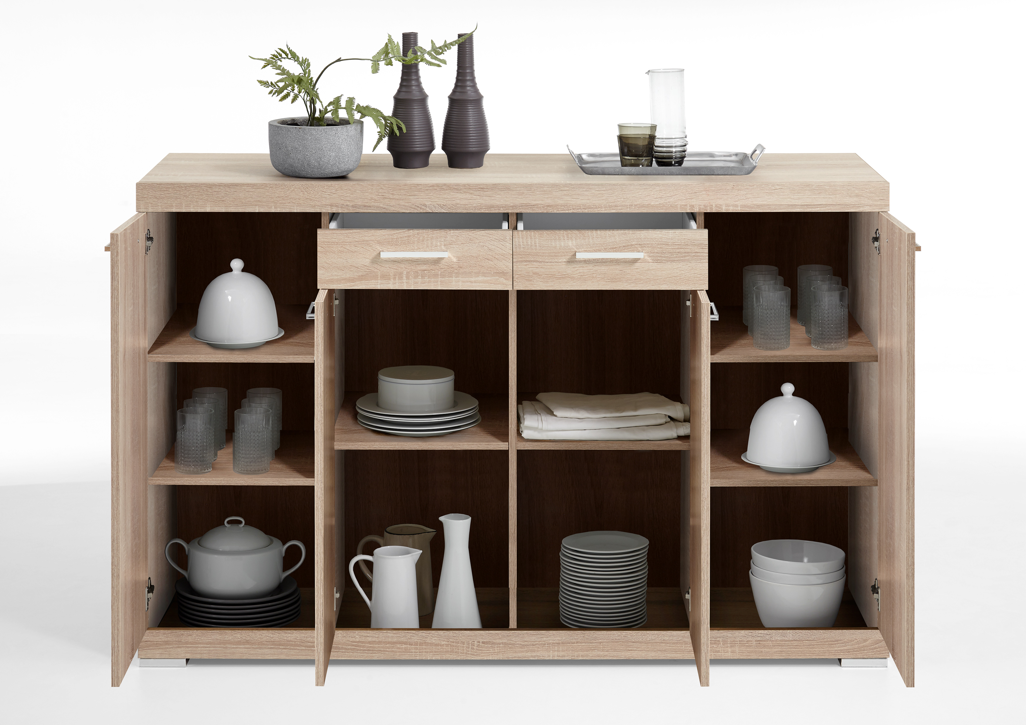 Bahut Cristal 160x109x50 - chêne - Image 4