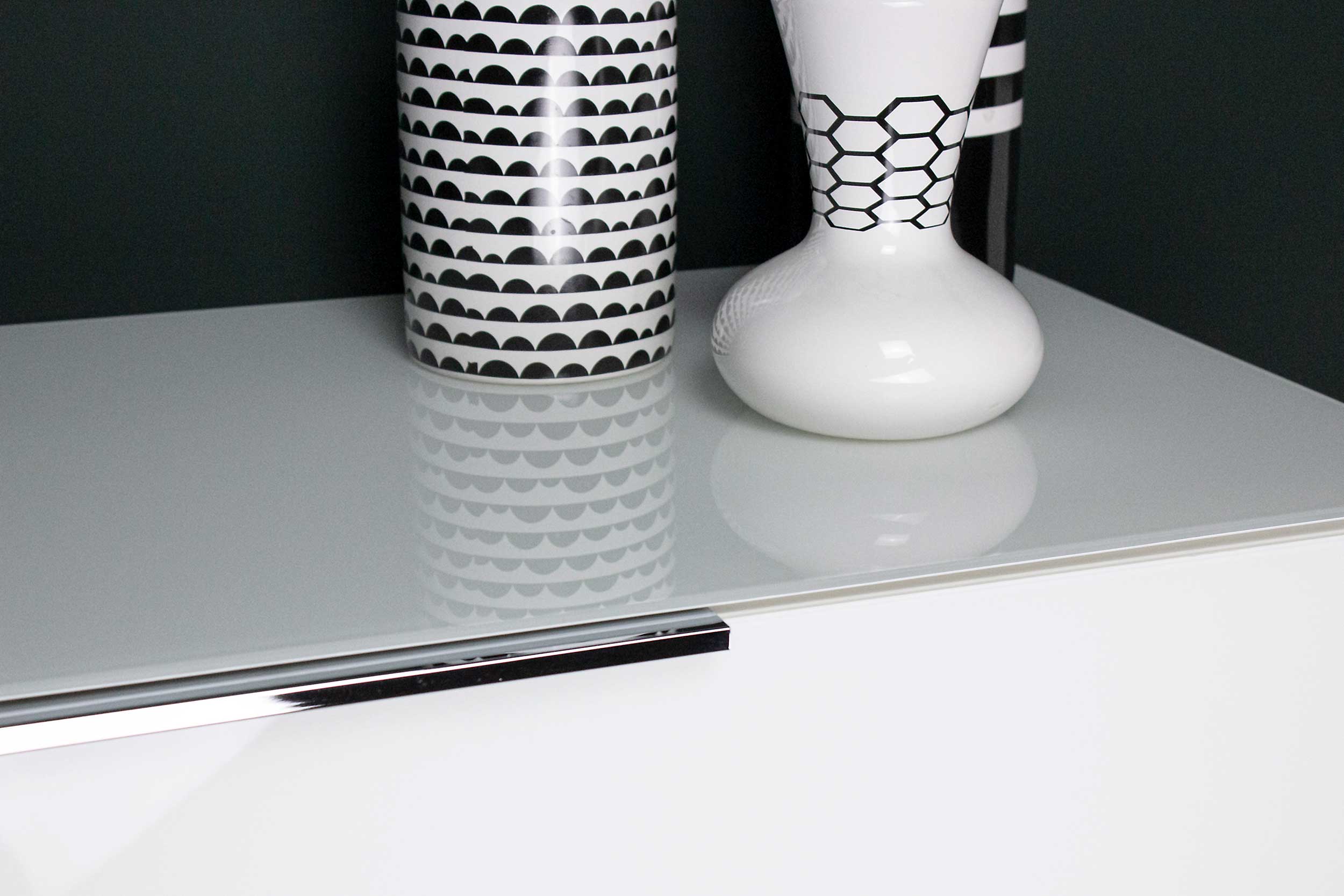 Bahut Dudek 134cm avec 4 tiroirs & 1 porte - blanc - Image 3