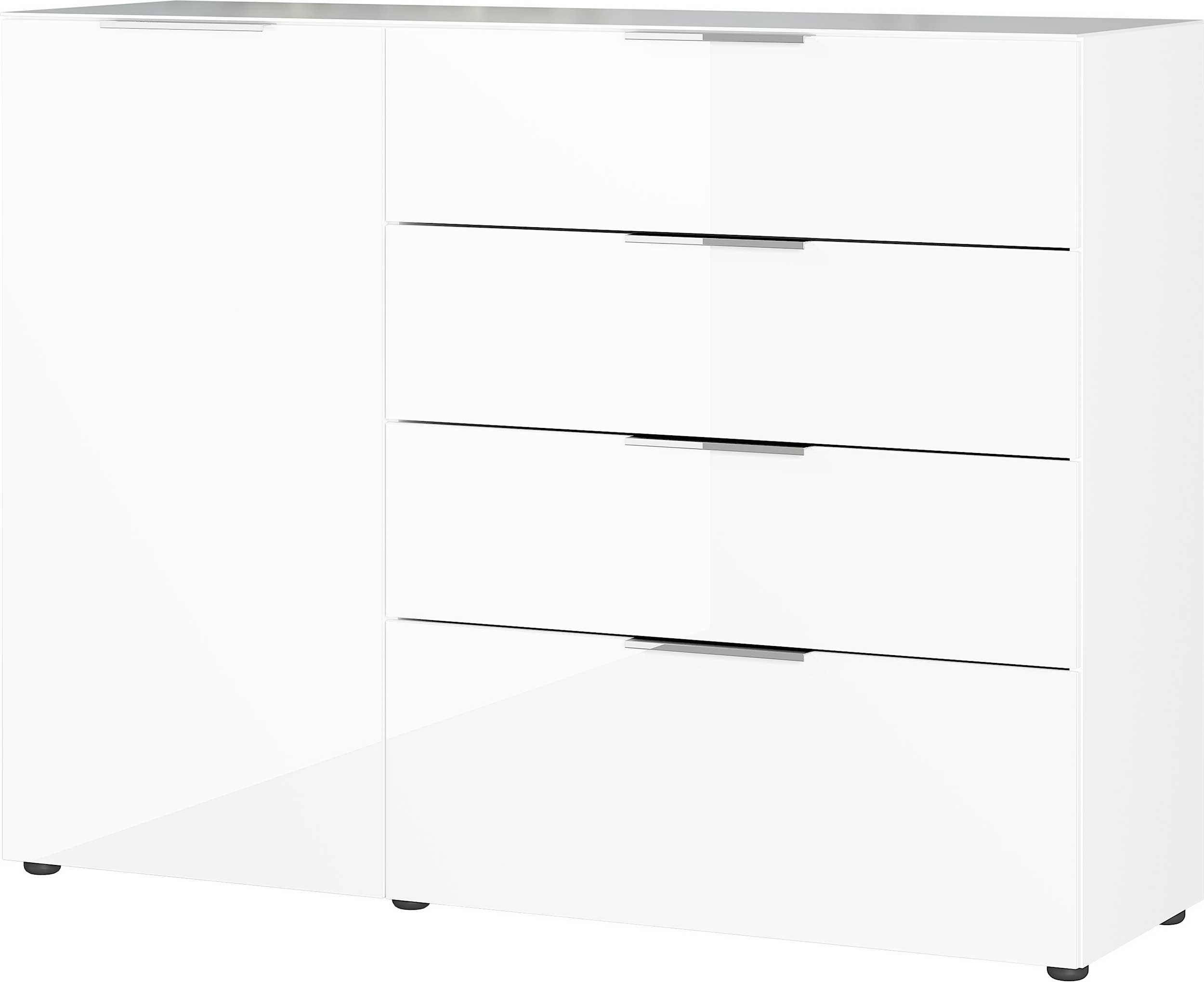 Bahut Dudek 134cm avec 4 tiroirs & 1 porte - blanc - Image 5