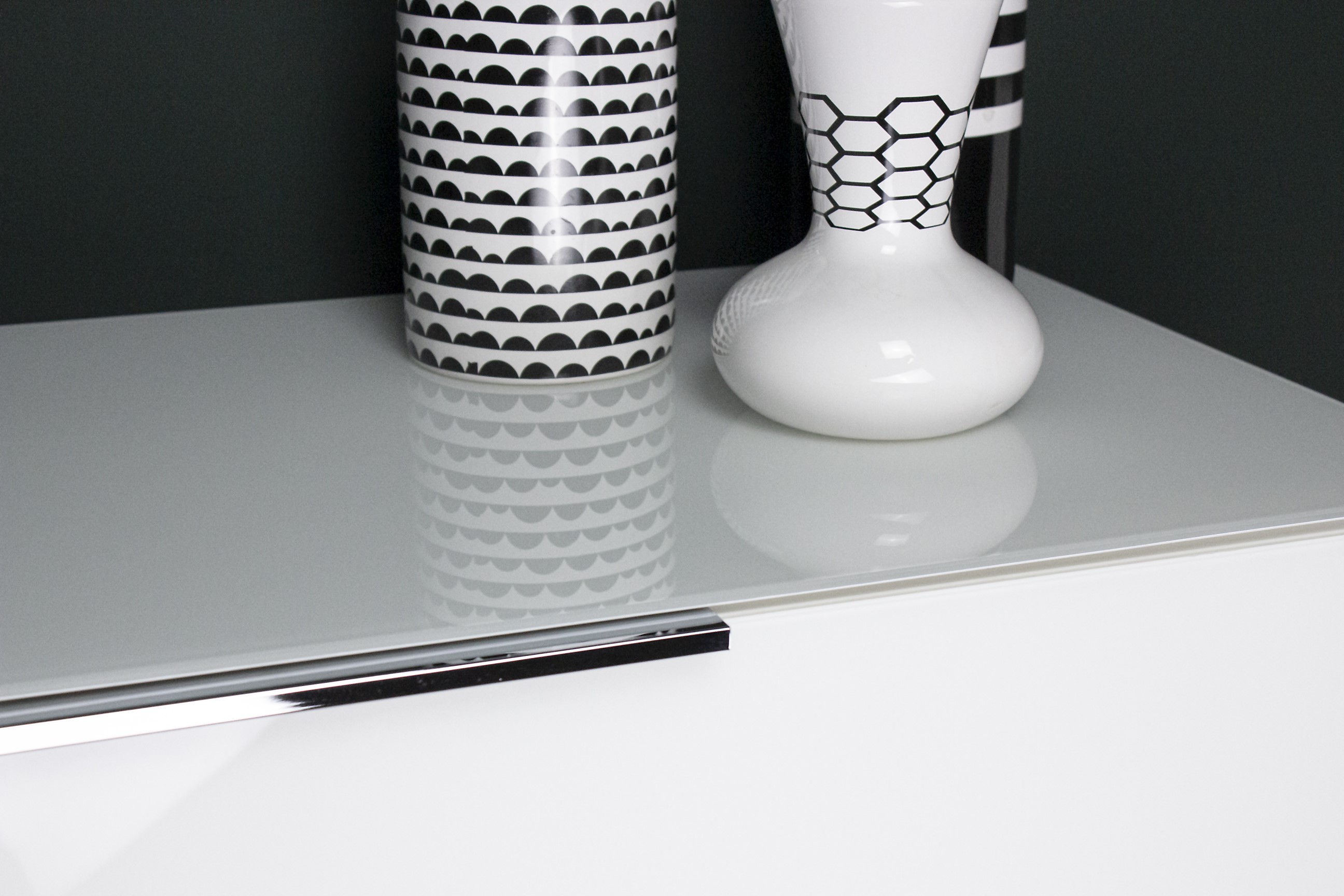 Bahut Dudek 184cm avec 2 portes & 4 tiroirs - blanc - Image 2