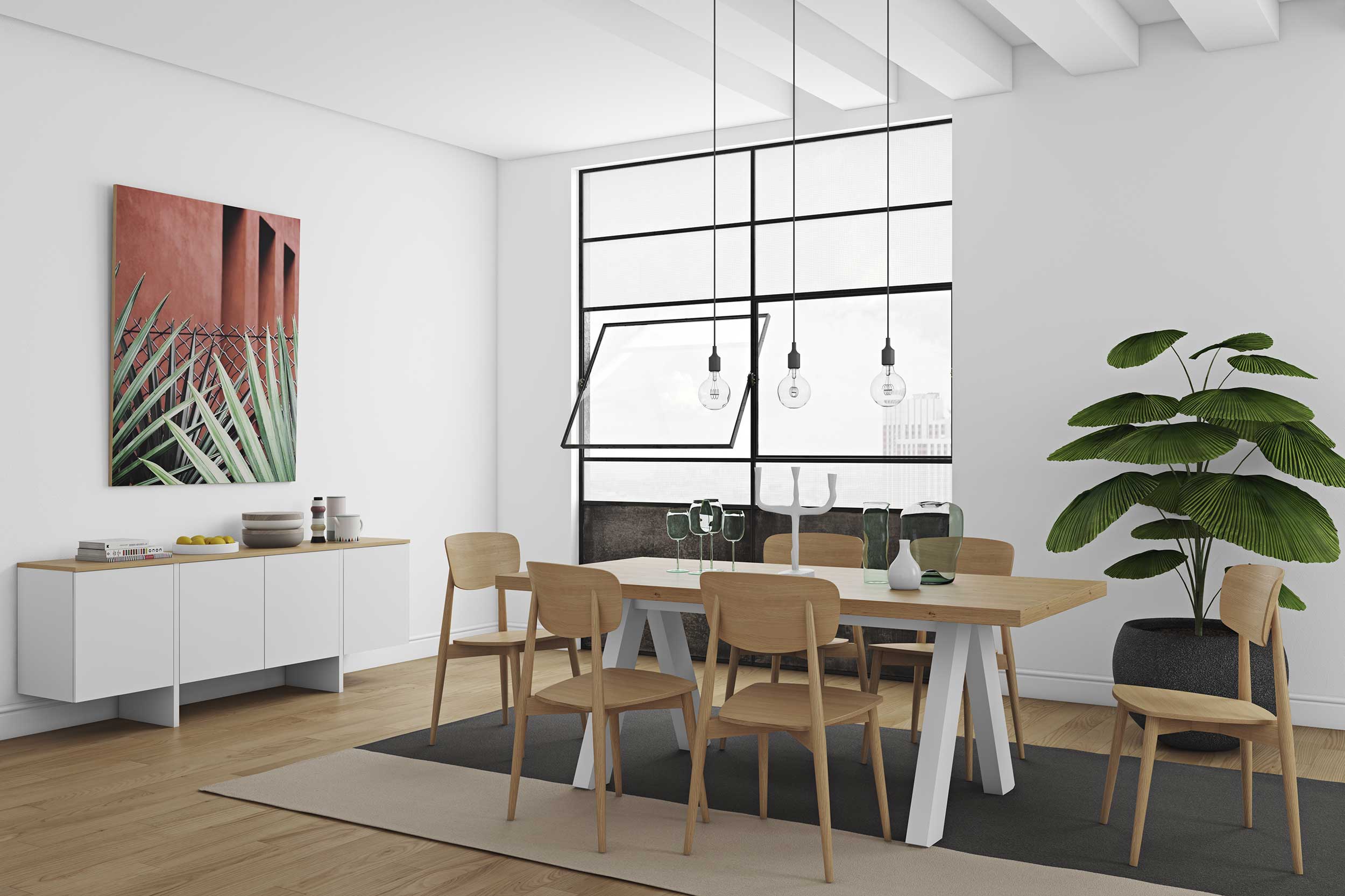 Bahut Echo - blanc/chêne - Image 7