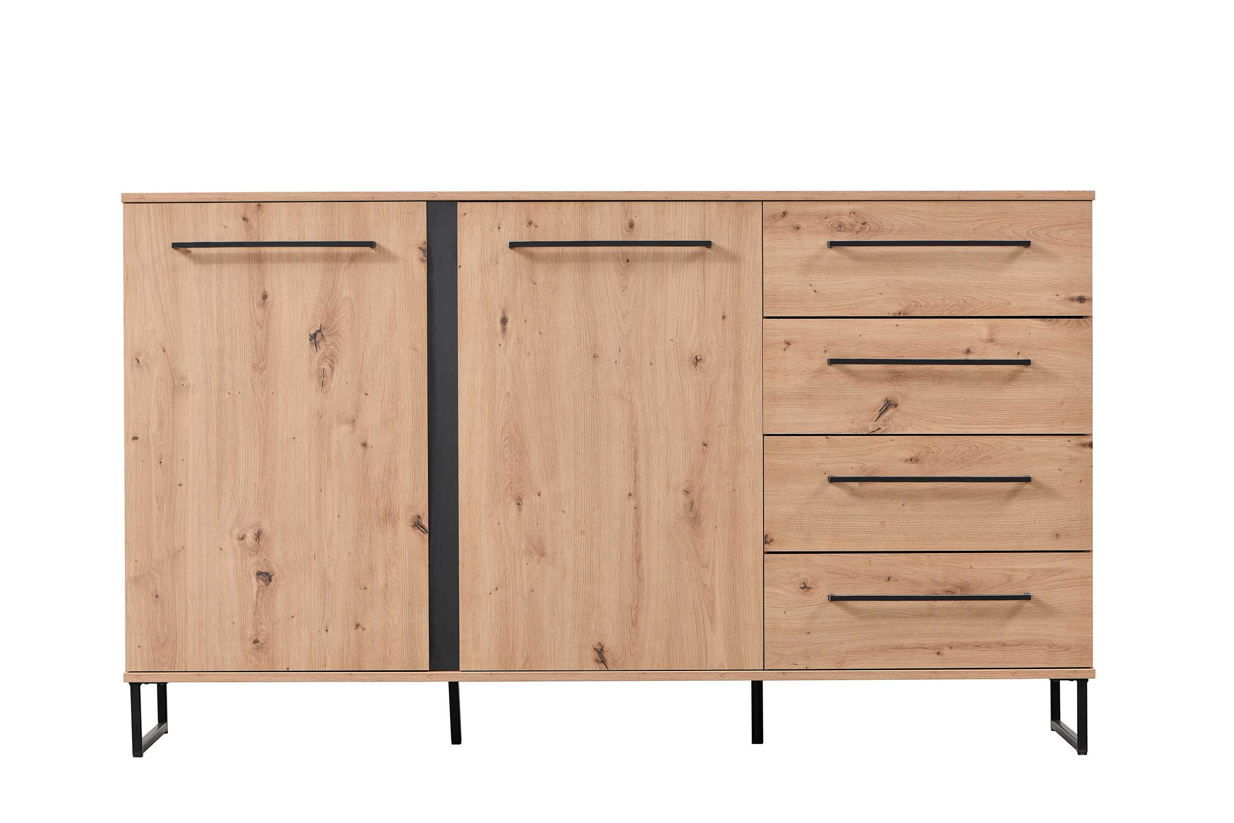 Bahut Hoggas 159cm 4 portes & 2 tiroirs - chêne - Image 11