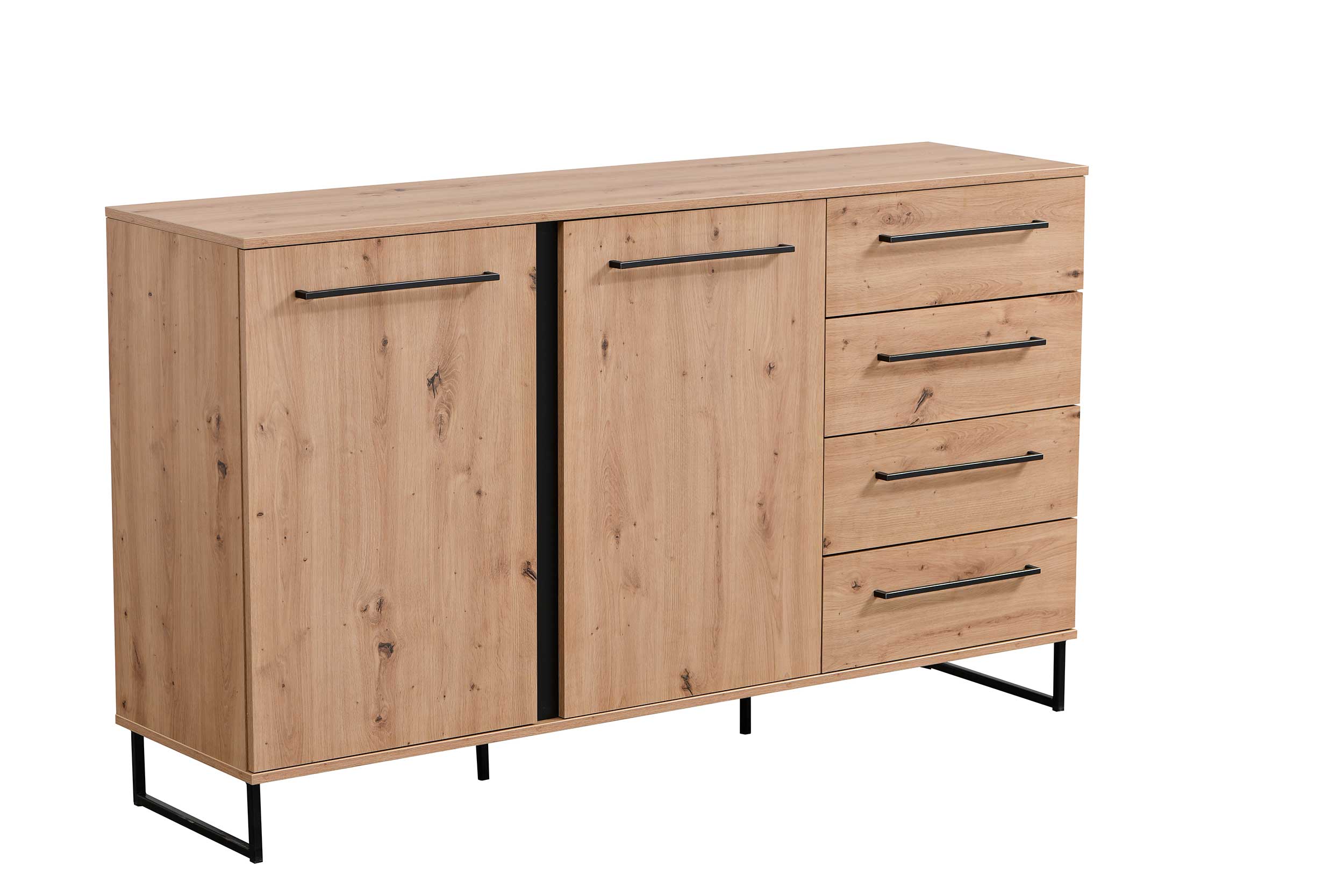 Bahut Hoggas 159cm 4 portes & 2 tiroirs - chêne - Image 8