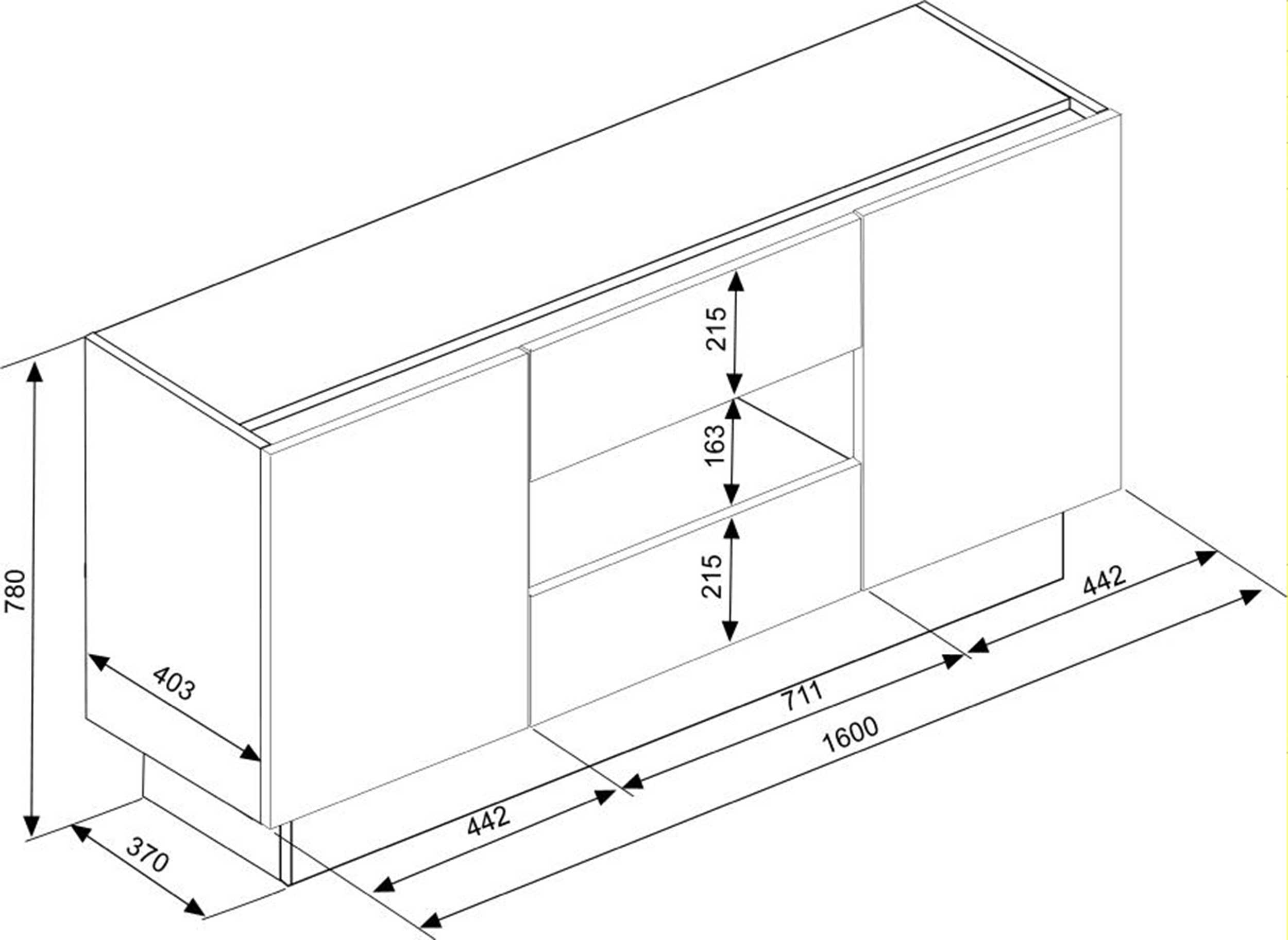 Bahut / Meuble tv Ivo 160cm - blanc - Image 4