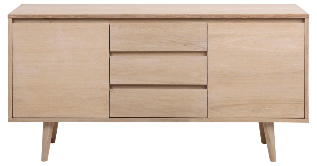 Bahut Nalini 150cm, 2 portes & 3 tiroirs - chêne clair - Image 10