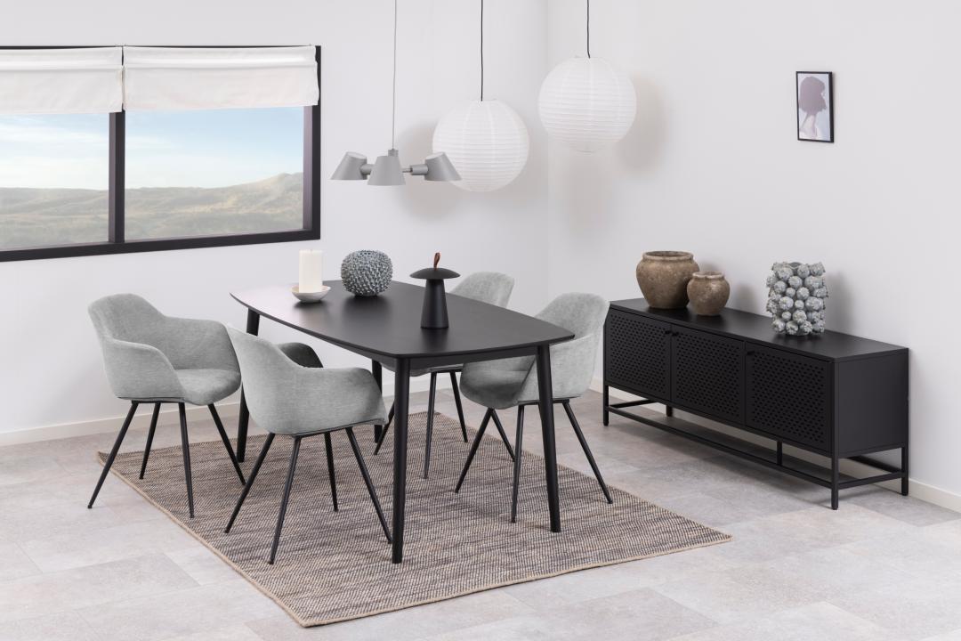 Bahut Nebas 160cm, 3 portes - noir - Image 7