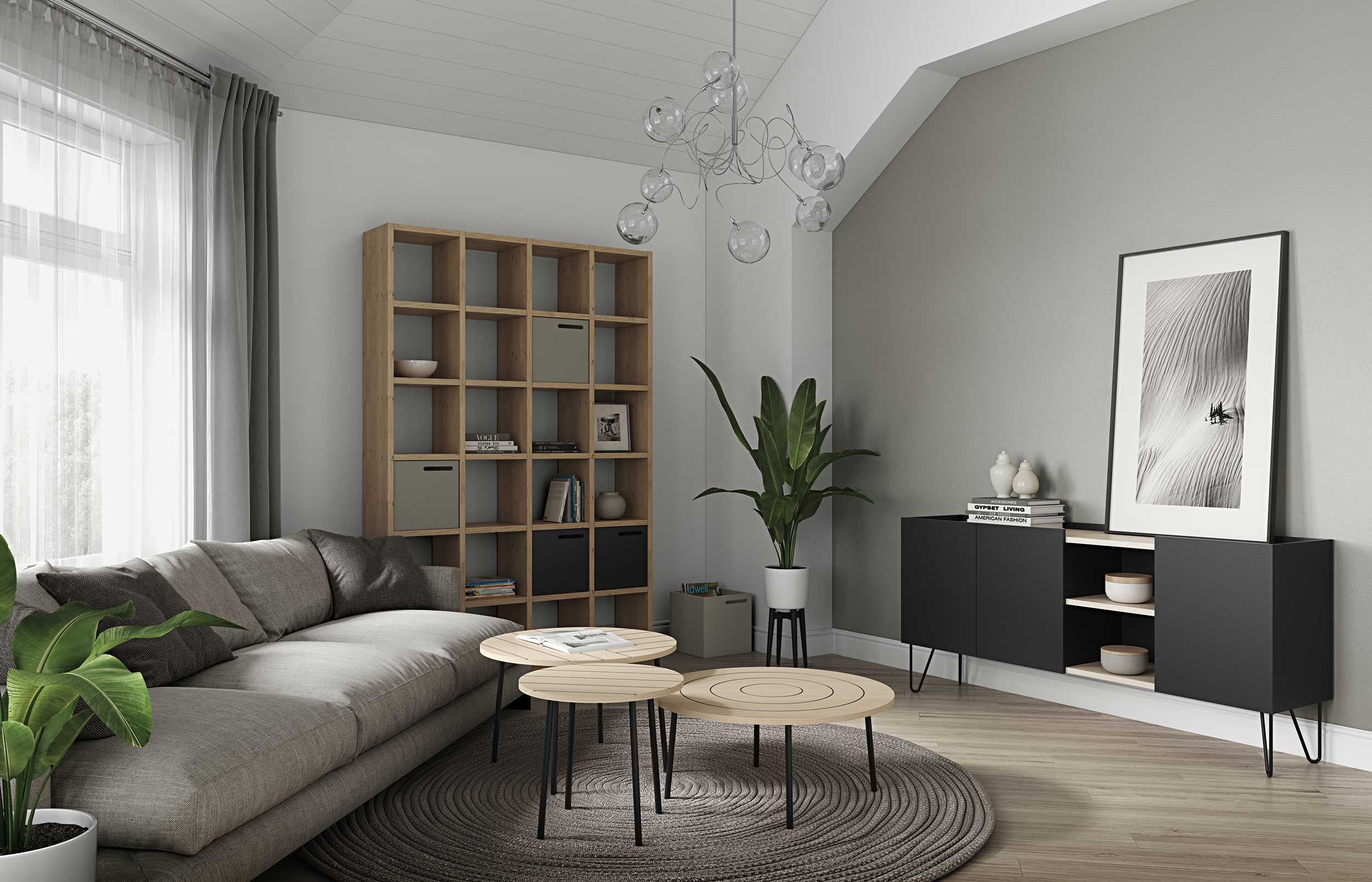 Bahut Nina - chêne/noir - Image 4