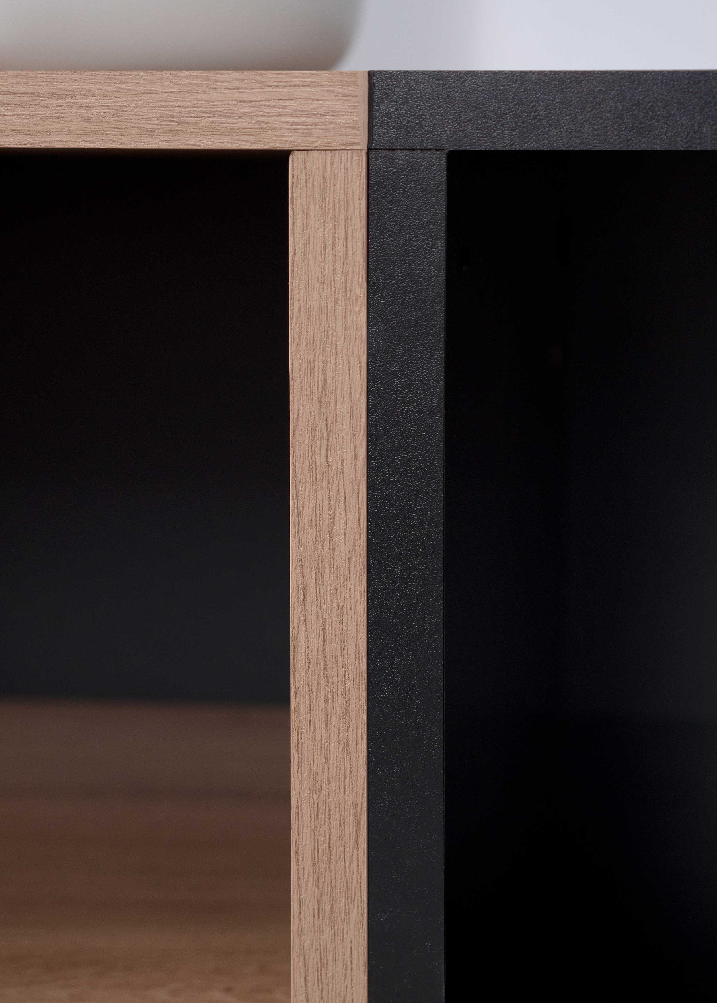 Bahut Ted 200cm 4 portes - chêne/noir - Image 9