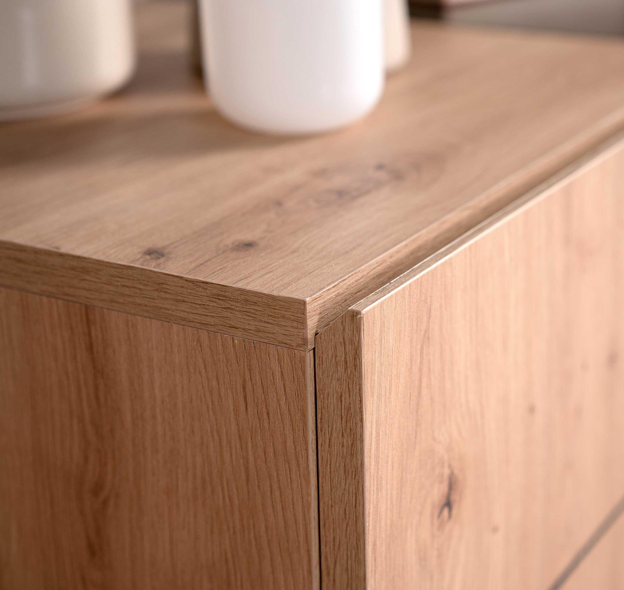 Bahut Ted 200cm 4 portes - chêne/noir - Image 10