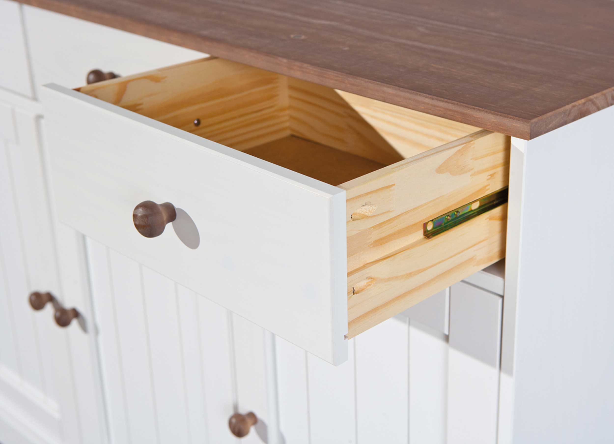 Bahut Westerland 3 portes campagne - blanc/brun - Image 2