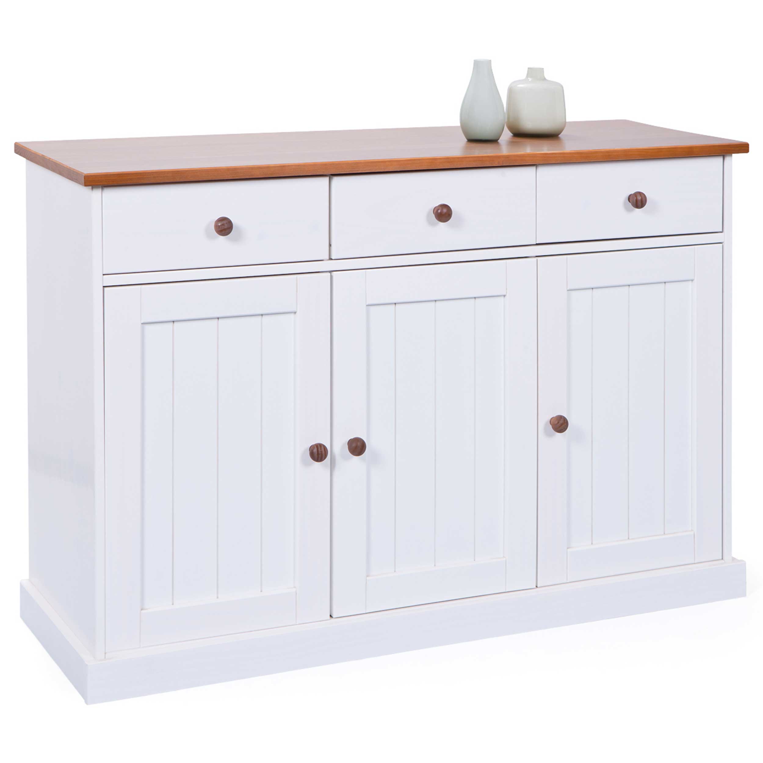 Bahut Westerland 3 portes campagne - blanc/brun - Image 6