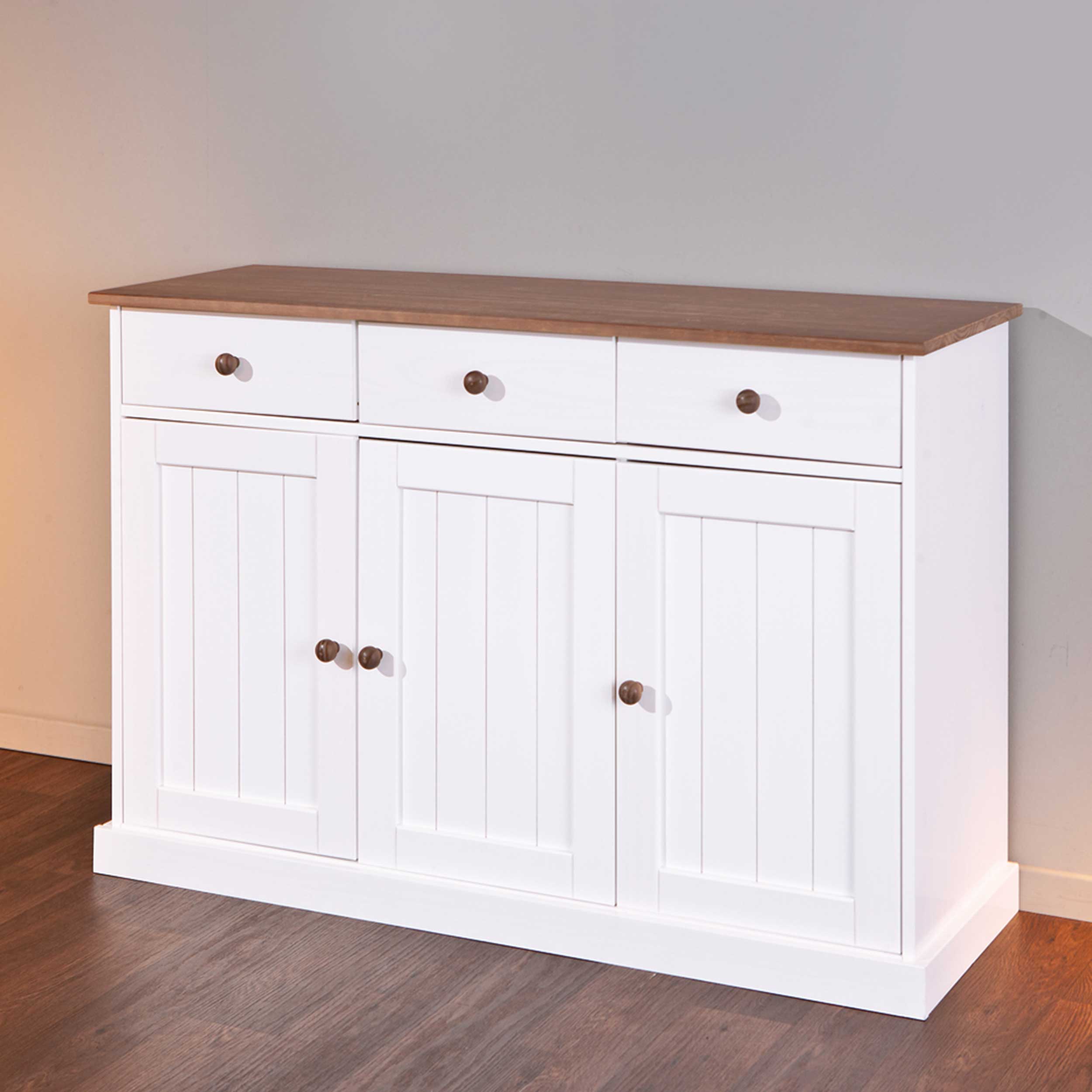 Bahut Westerland 3 portes campagne - blanc/brun - Image 7