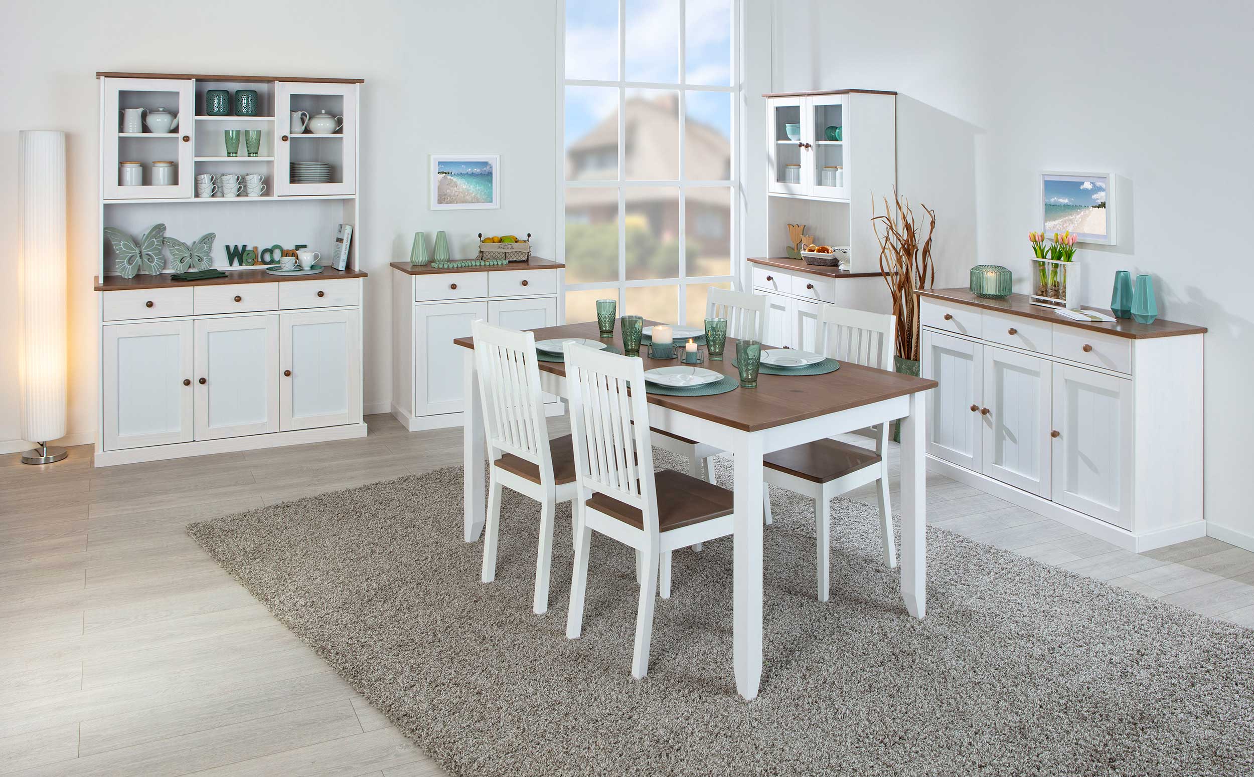 Bahut Westerland 3 portes campagne - blanc/brun - Image 10